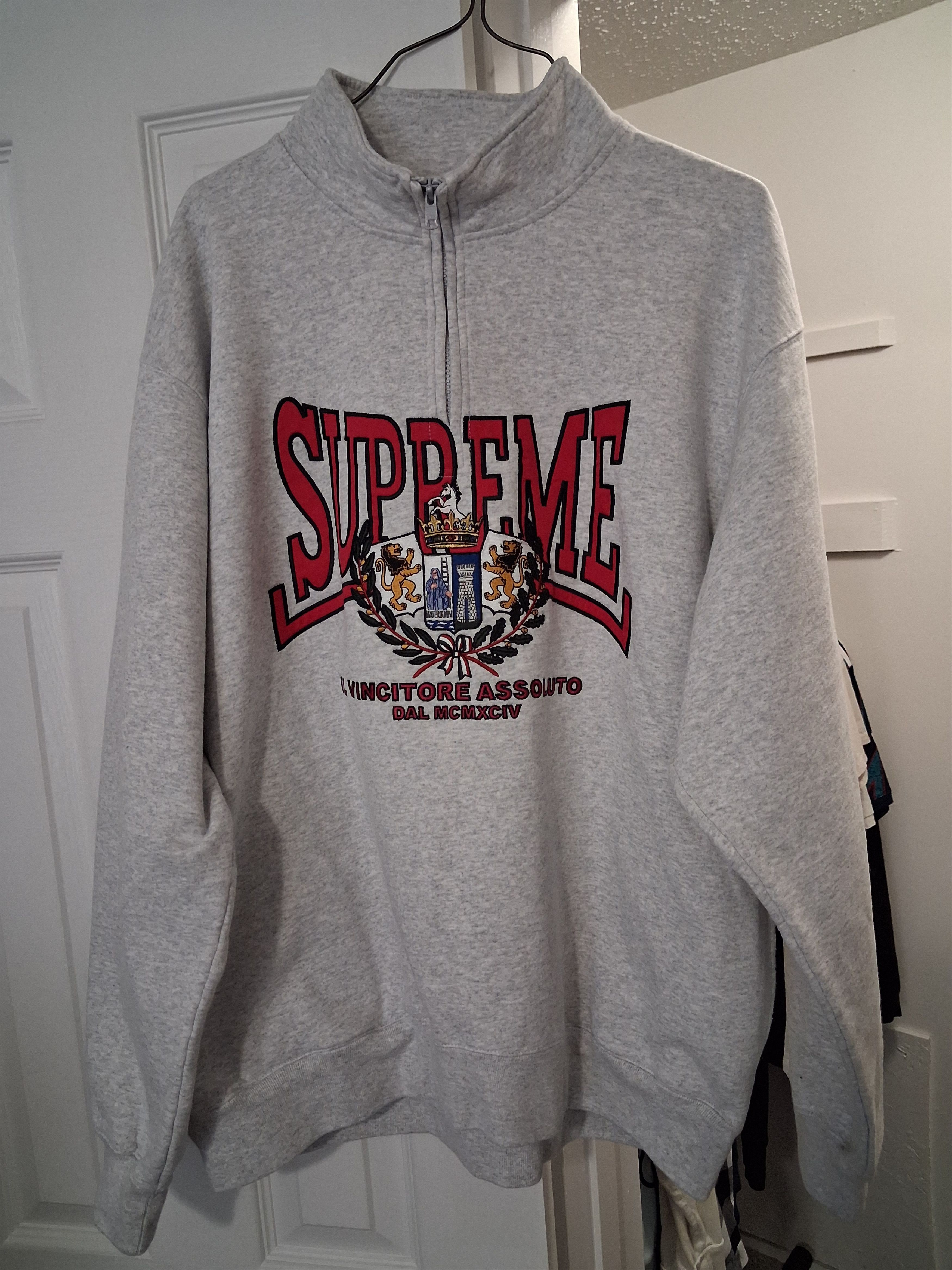 Supreme SUPREME - Crest Appliqué Half Zip Pullover | Grailed