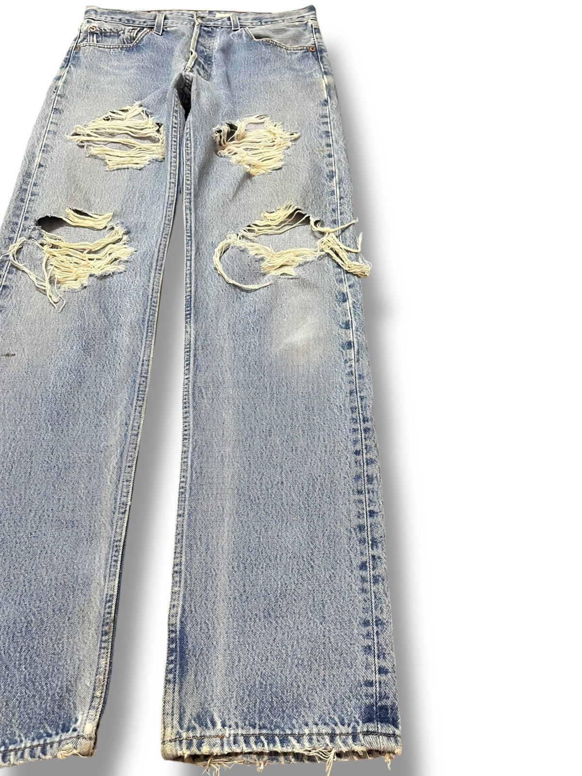 Levi's Vintage Clothing Vintage Levi’s 501xx Ripped Faded Distressed Denim Size US 31 - 4 Thumbnail
