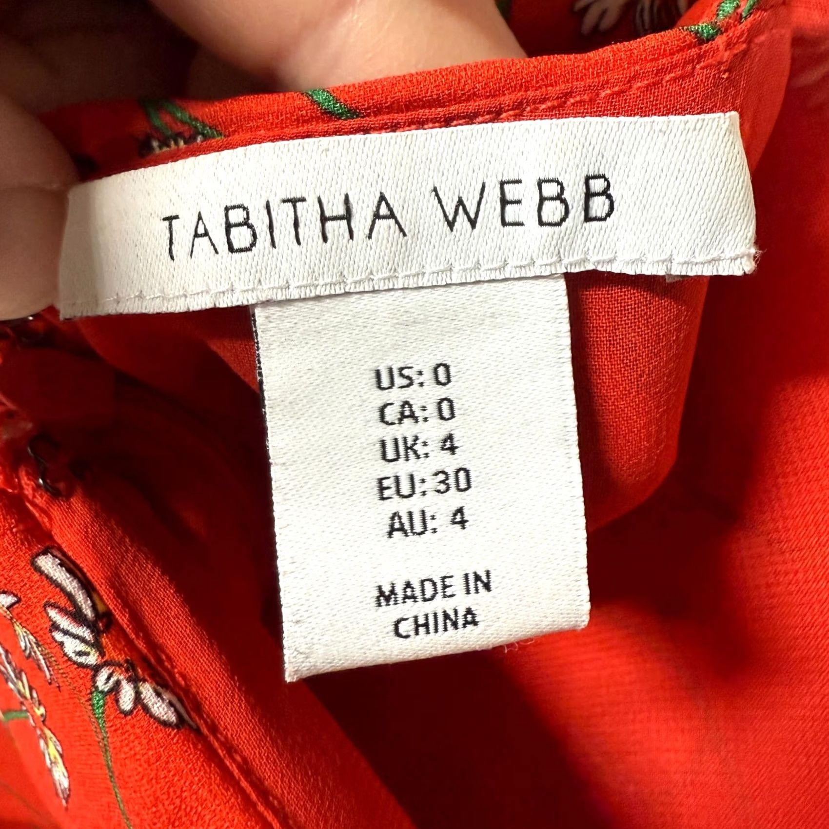 Vintage Tabitha Webb Dress Womens Red Midi Flowy Layered Floral Cottage Romantic Sundress 0 Size XS / US 0-2 / IT 36-38 - 7 Thumbnail