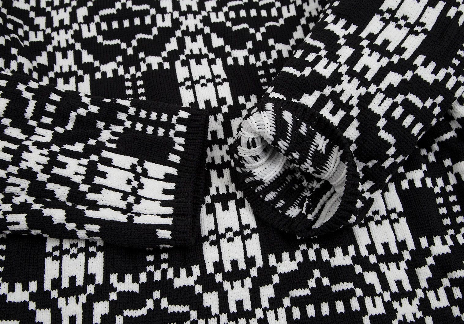 Comme des Garcons Homme Plus Geometric Jacquard Knit in Black and White, Size L Size US L / EU 52-54 / 3 - 5 Thumbnail