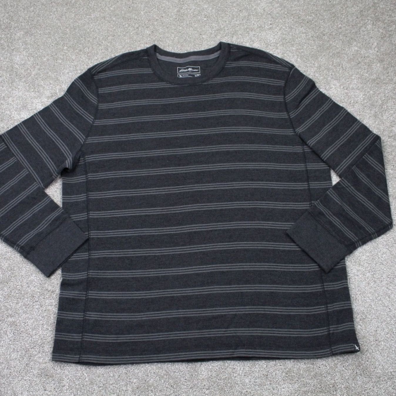 Eddie Bauer VINTAGE Eddie Bauer Outdoor Sweatshirt Mens 2XL XXL Gray/Black Striped L/S Pullover Size US XXL / EU 58 / 5 - 2 Thumbnail