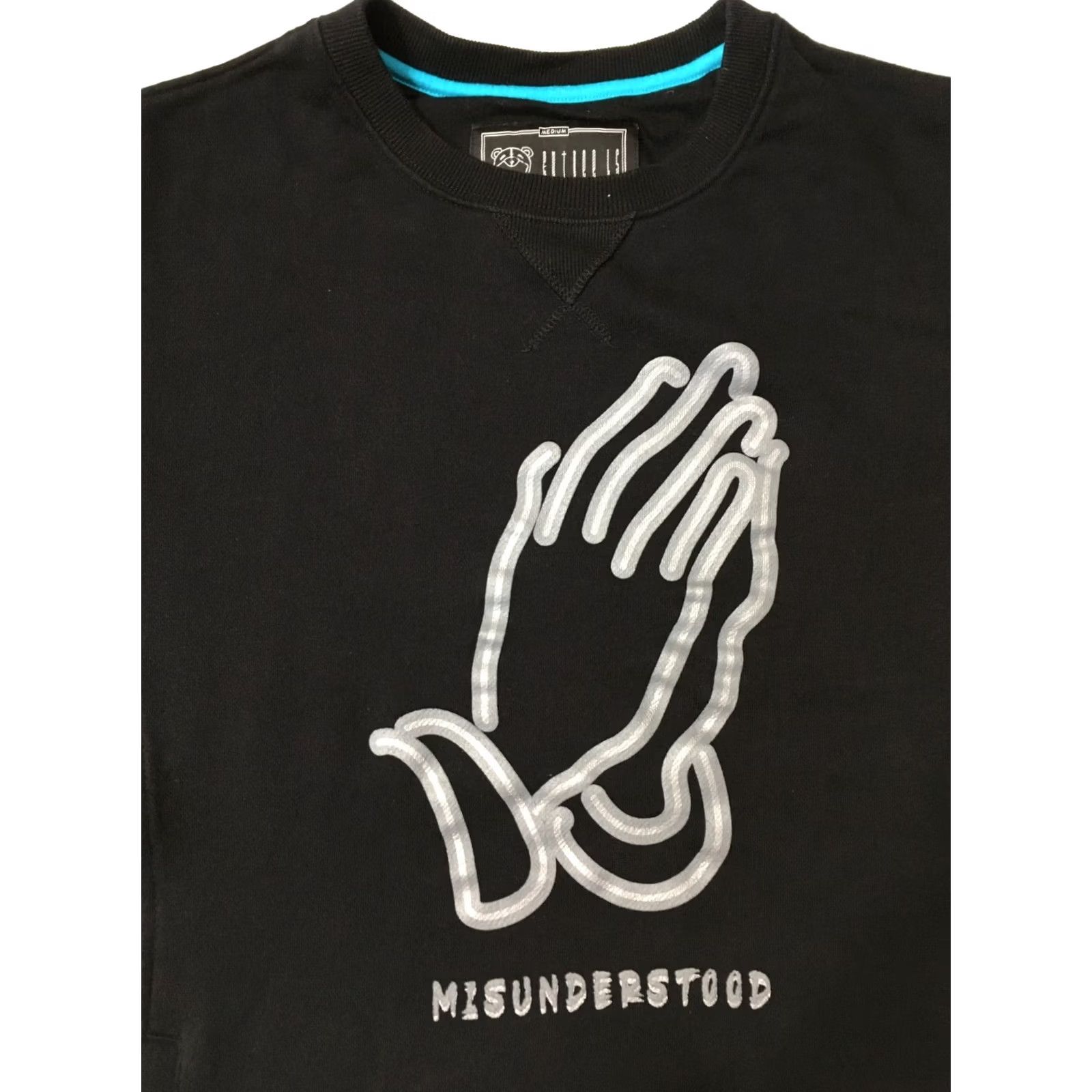 Praying Mens Medium black prayer hands pray Sweatshirt Size US M / EU 48-50 / 2 - 2 Thumbnail