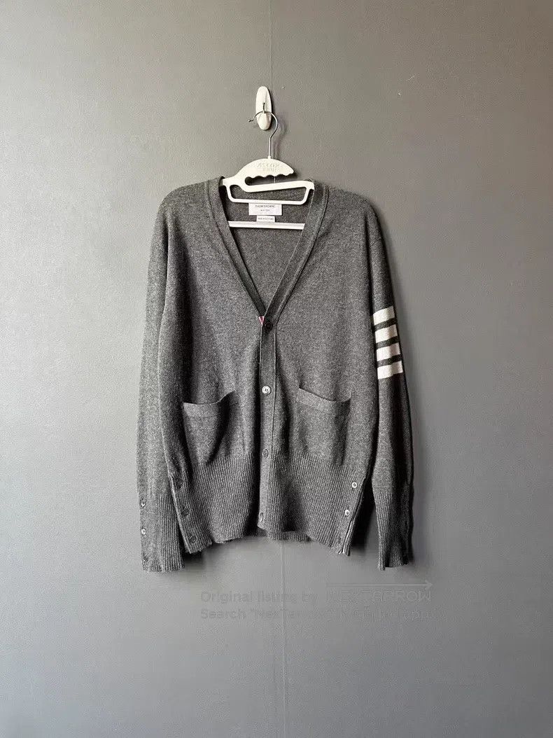Thom Browne Thom Browne Medium Gray Cashmere Cardigan Size US XL / EU 56 / 4 - 1 Thumbnail