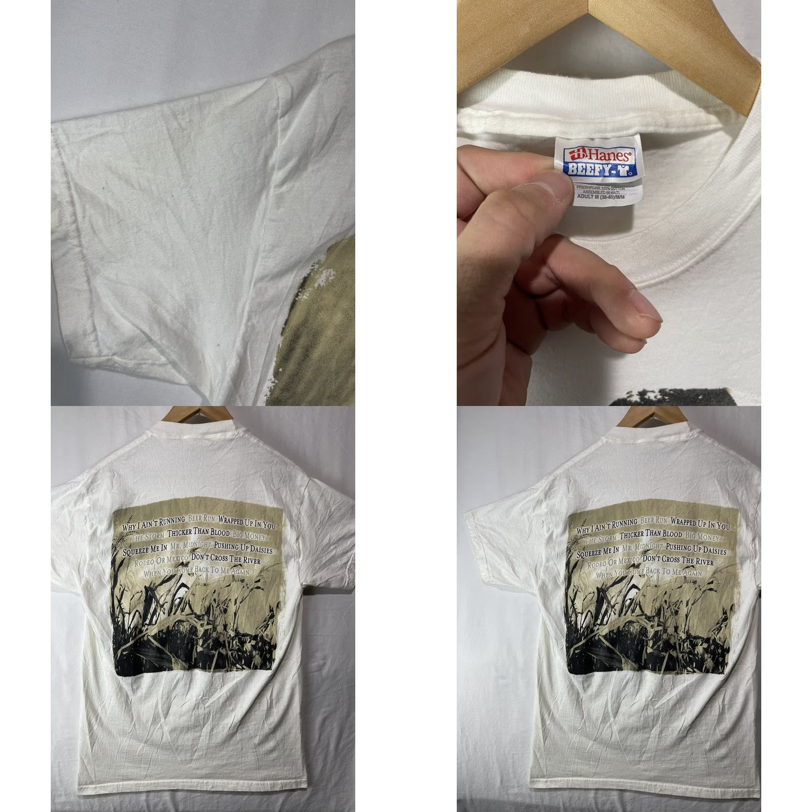 Hanes VINTAGE Garth Brooks Shirt Mens Medium Scarecrow Single Stitch Y2K Cowboy Country Music Hanes Cotton White Crew Neck Graphic Print T-Shirt Mens Size US M / EU 48-50 / 2 - 8 Thumbnail