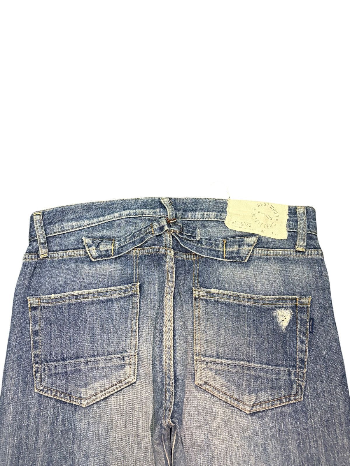 Edwin Vintage Japanese Brand Buckle Back Distressed Jeans Size 32" / US 10 / IT 46 - 4 Thumbnail