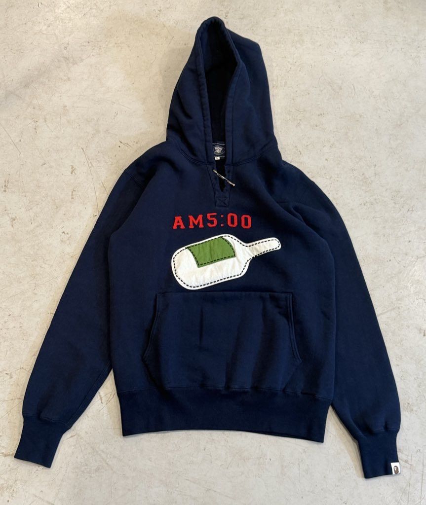 AW11 Bape Sk8thing ‘AM 5:00’ Felt Patched Safety Pin Hoodie