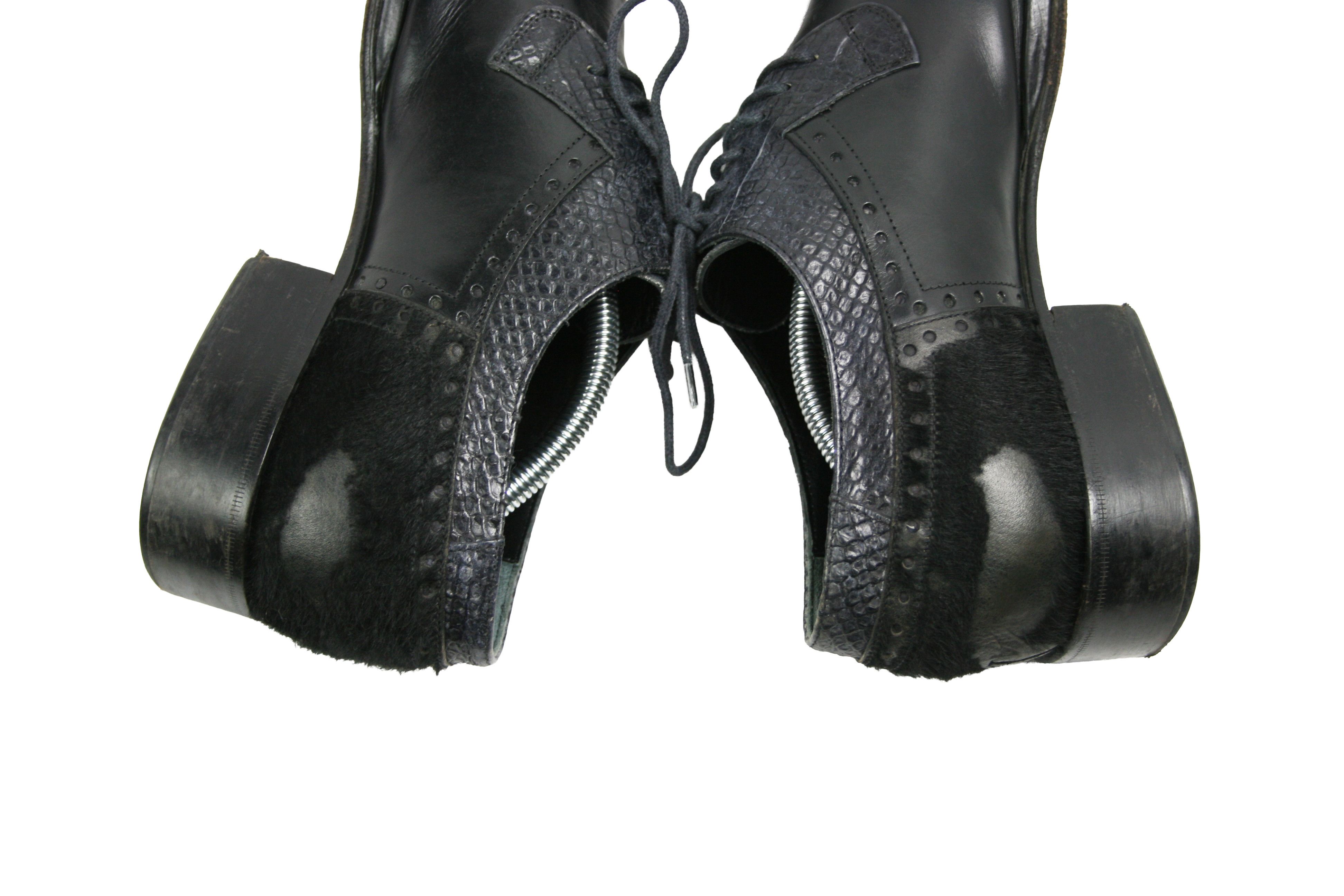 Jo Ghost 00S Y2K Avant Garde Pony Hair Derby Shoes Vintage Size US 10 / EU 43 - 10 Thumbnail