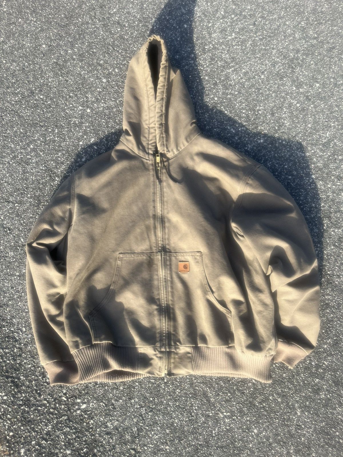 Carhartt Carhartt Men's Hooded Zip Bomber Jacket Light Brown 2XL Size US XXL / EU 58 / 5 - 1 Thumbnail