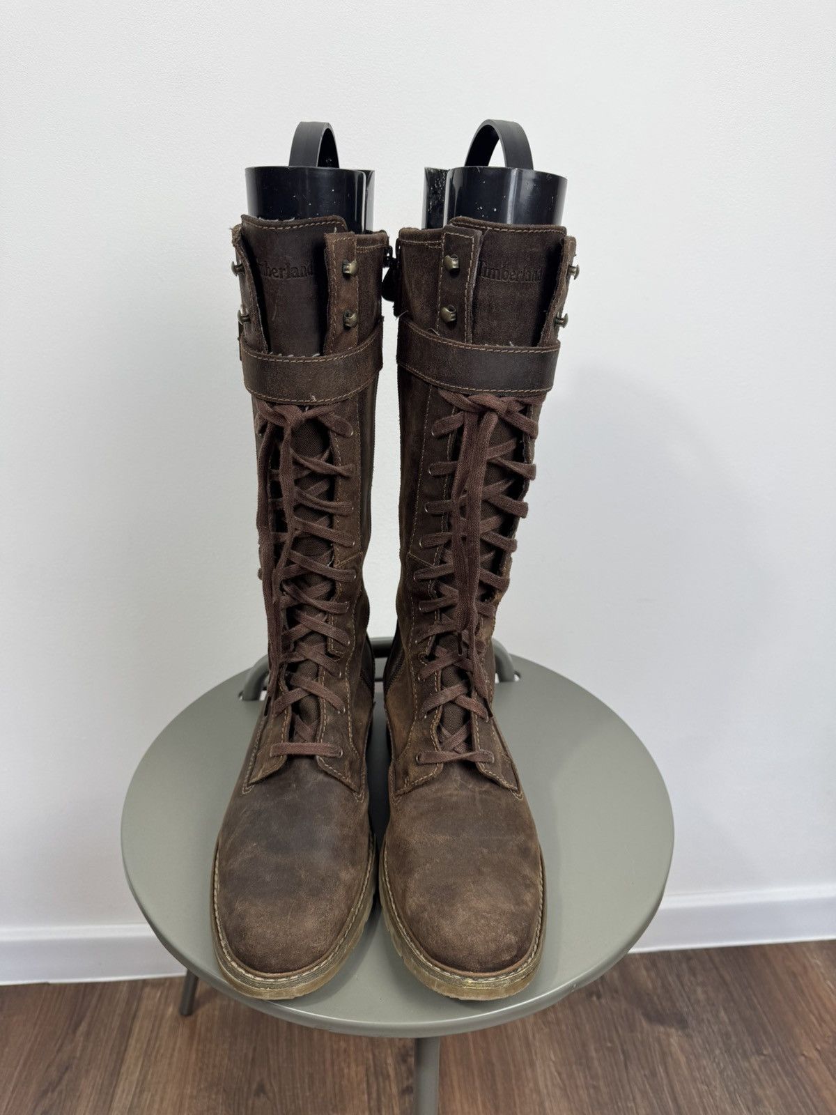Timberland Timberland Tall Leather Biker Combat Boots Lace Up US10 Size US 10 / IT 40 - 4 Thumbnail