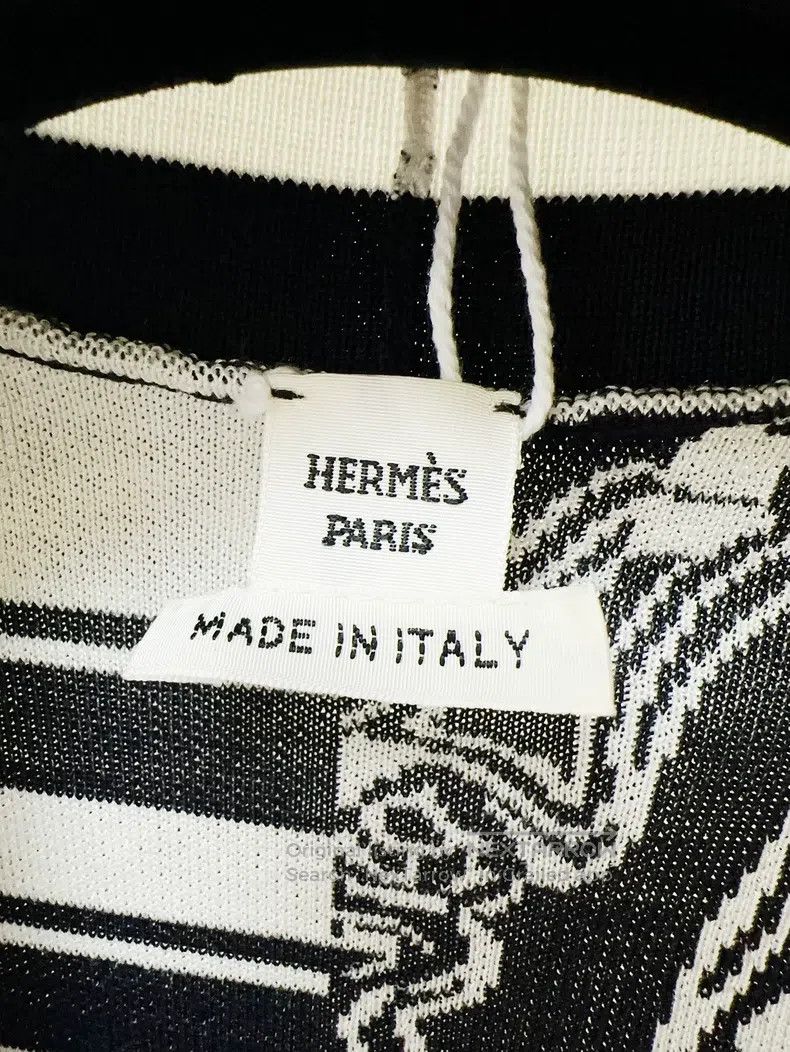 Hermes Hermes Blue and white plaid rope pattern long cardigan Size XS / US 0-2 / IT 36-38 - 6 Thumbnail