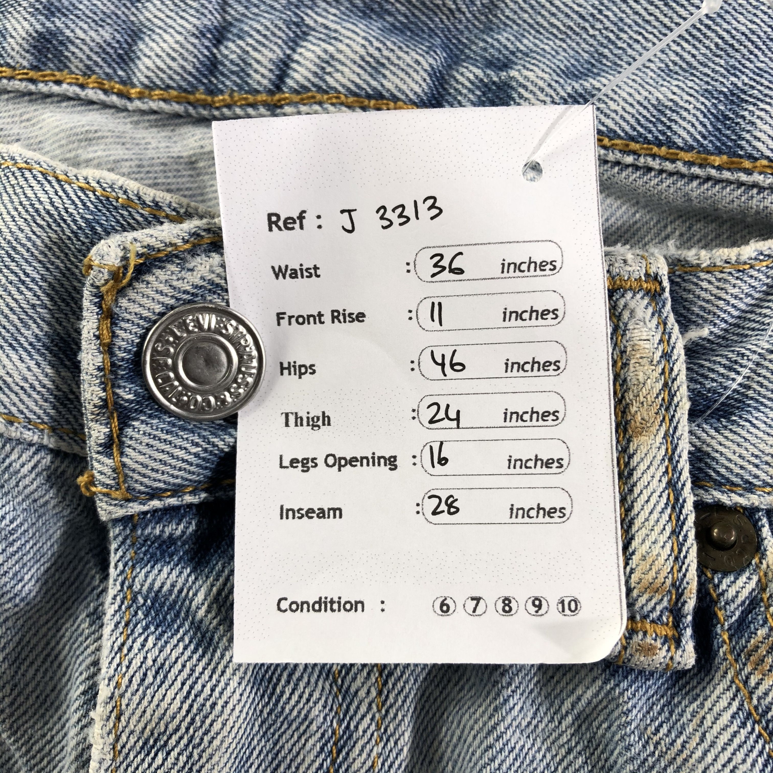 Levi's Vintage Light Wash Levis Jeans-J3313 Size US 36 / EU 52 - 12 Thumbnail