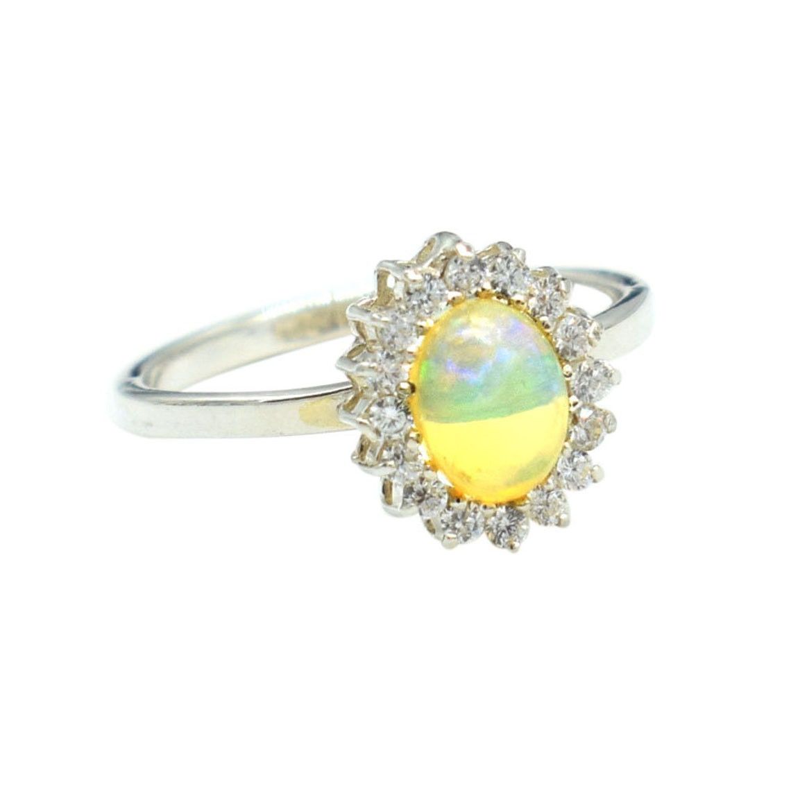 Handmade Natural Ethiopian Opal Engagement Ring: 925K Silver Ring Size ONE SIZE - 5 Thumbnail