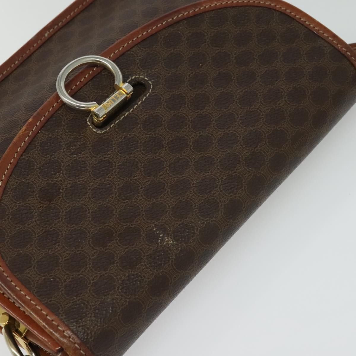 Celine CELINE Macadam Canvas Shoulder Bag Pvc Leather Brown Gold Size ONE SIZE - 6 Thumbnail