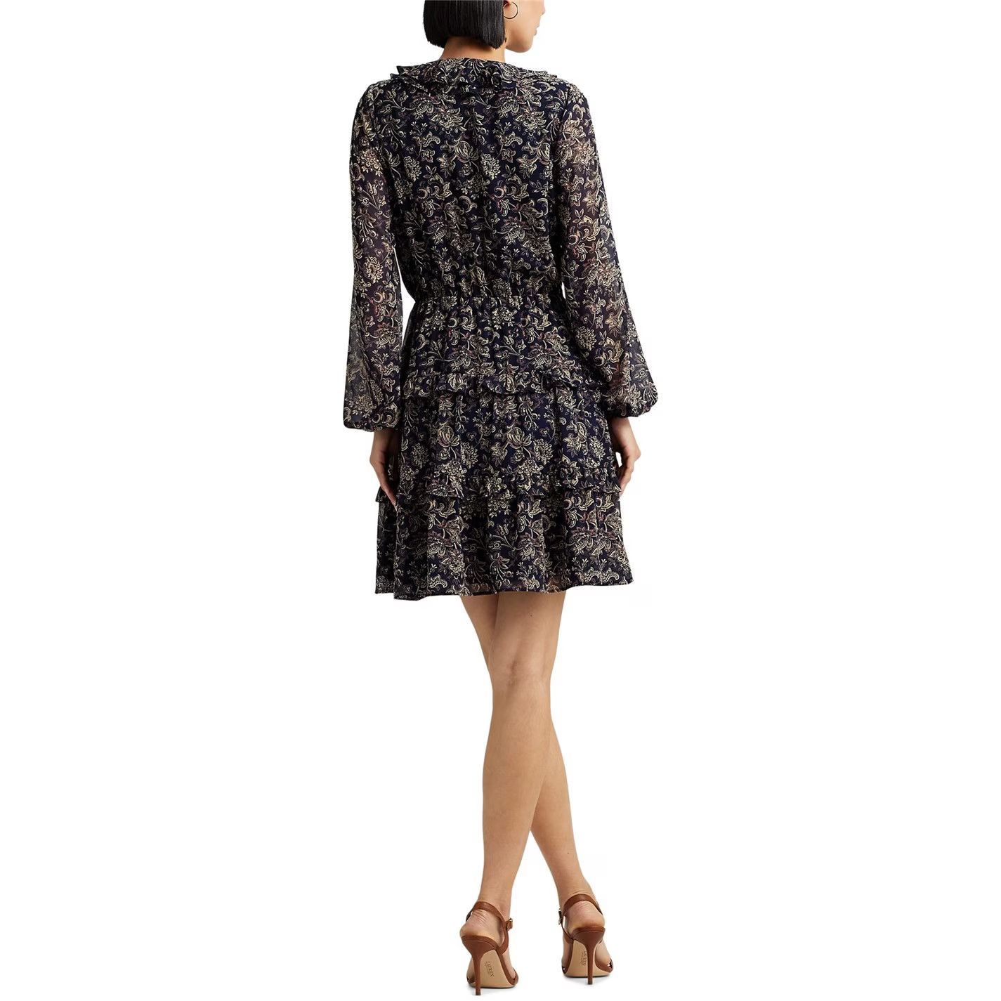 Lauren Ralph Lauren o1g2r1mq0825 Nalima Long Sleeve Dress in Multicolor Size S / US 4 / IT 40 - 3 Thumbnail
