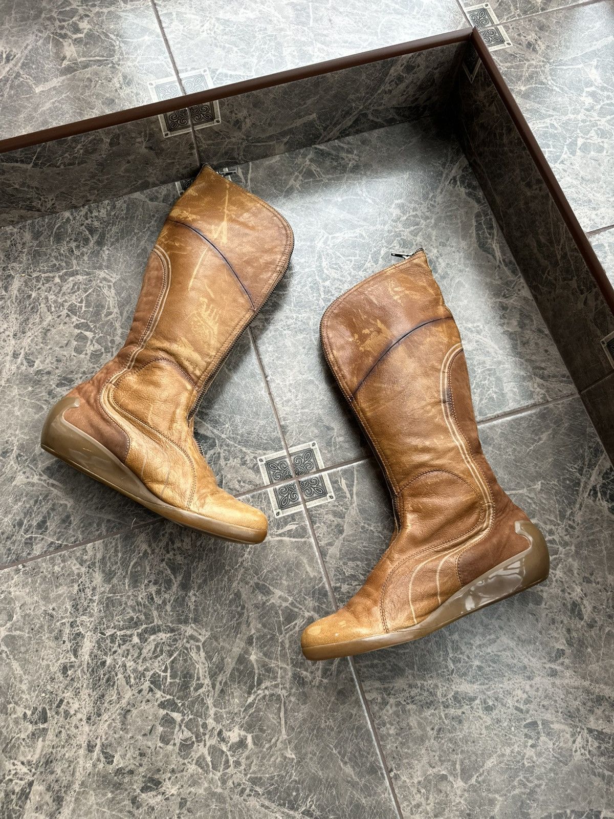 Alexander McQueen × Puma Vintage Puma x Alexander McQueen Leather Knee High Boots Size US 6.5 / IT 36.5 - 6 Thumbnail