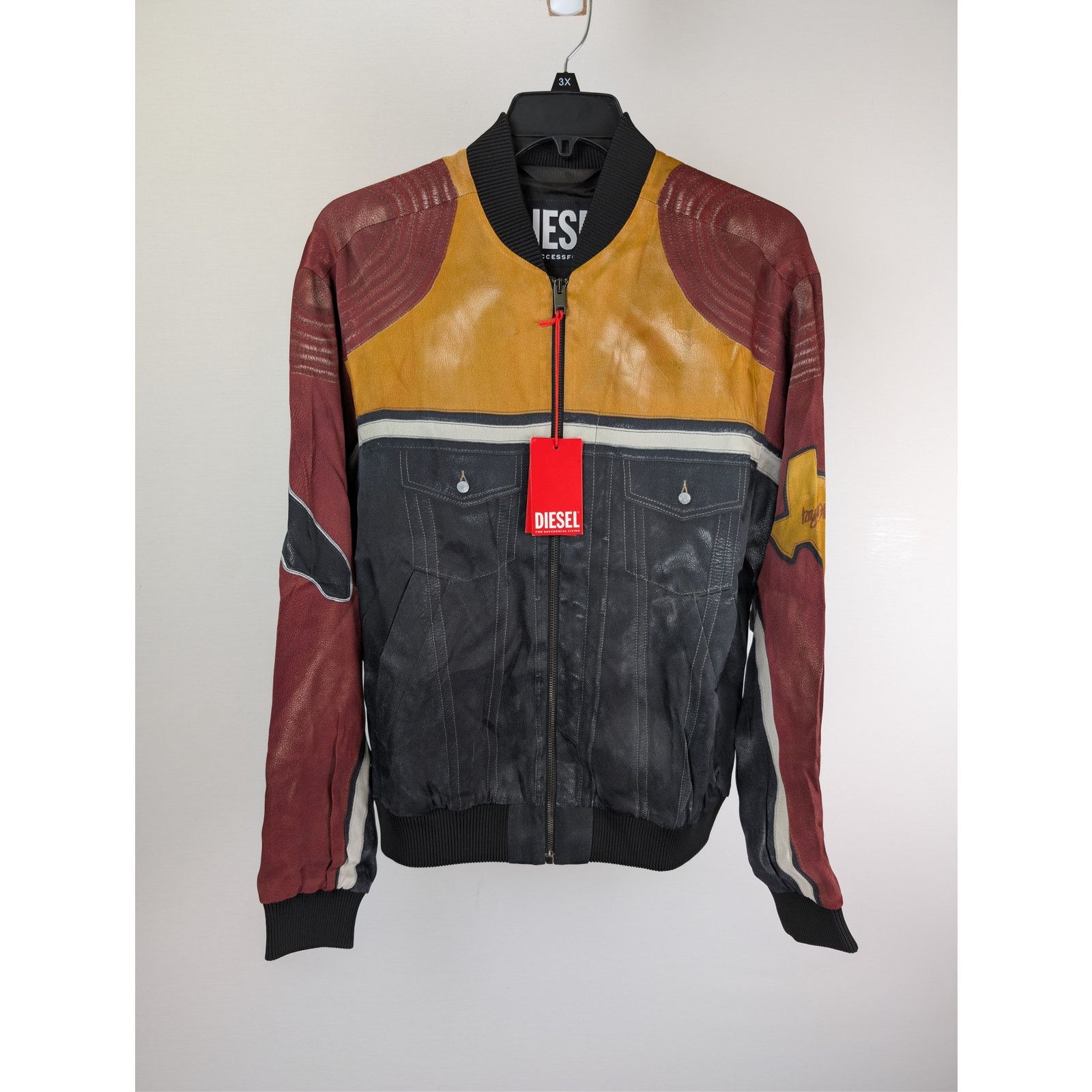 Diesel o1rshd1 J-Moll printed bomber jacket black, red, and yellow Size US L / EU 52-54 / 3 - 2 Thumbnail
