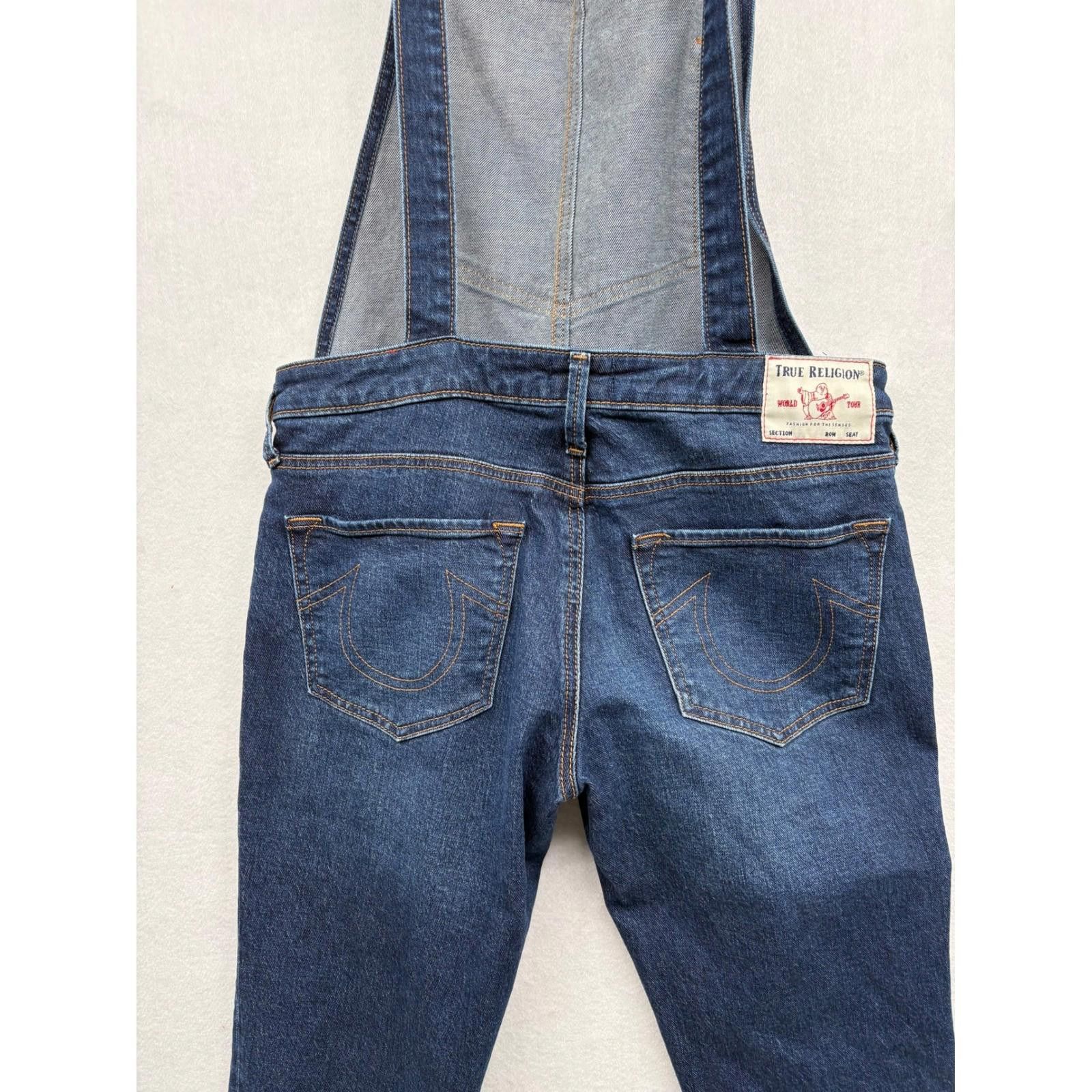 True Religion TRUE RELIGION Women Blue Denim Bib Overalls Pants M Size 32" / US 10 / IT 46 - 7 Thumbnail