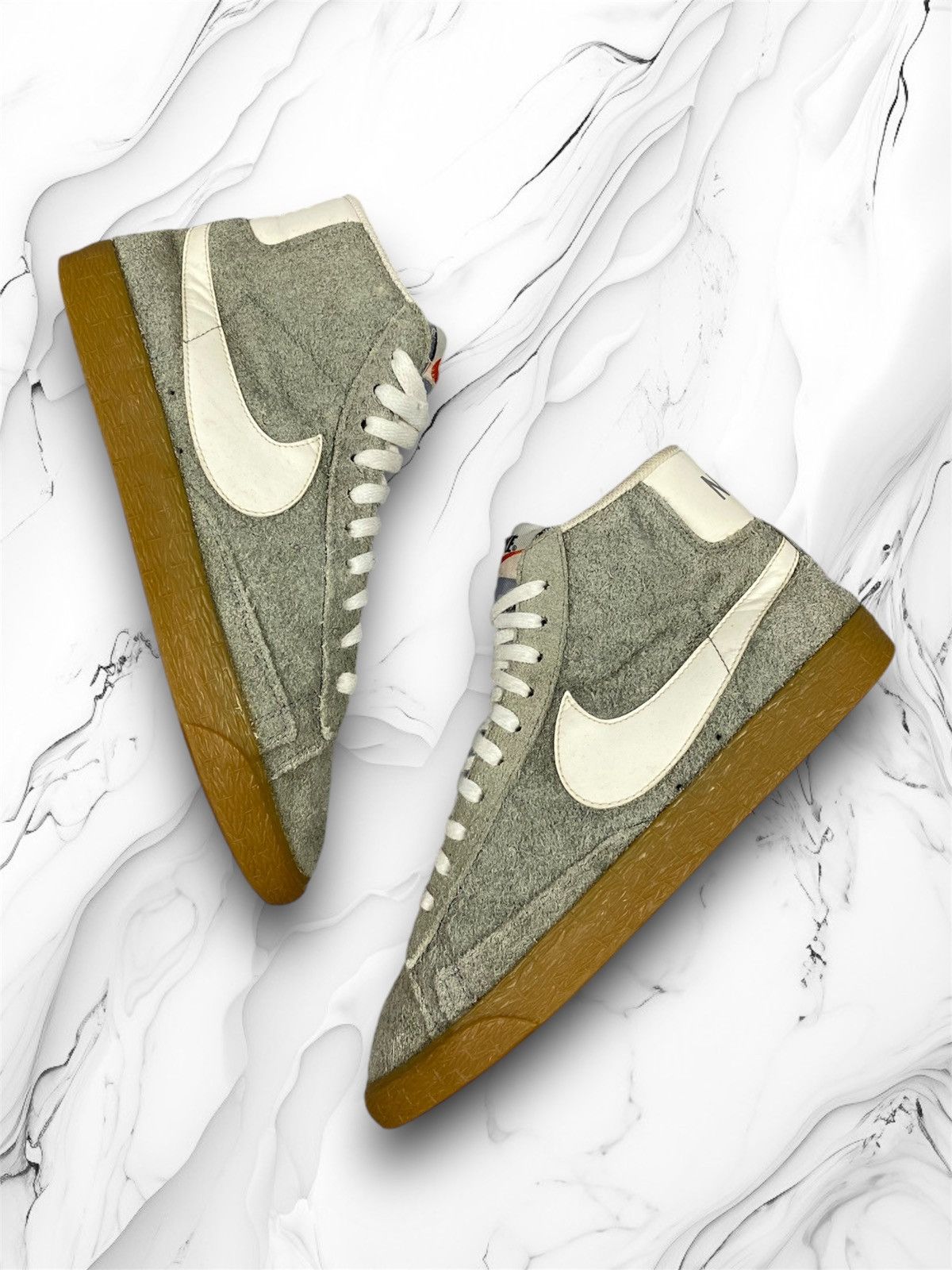 Nike × Vintage Nike Blazer Mid Suede y2k drill Sneakers Size US 7.5 / IT 37.5 - 1 Thumbnail