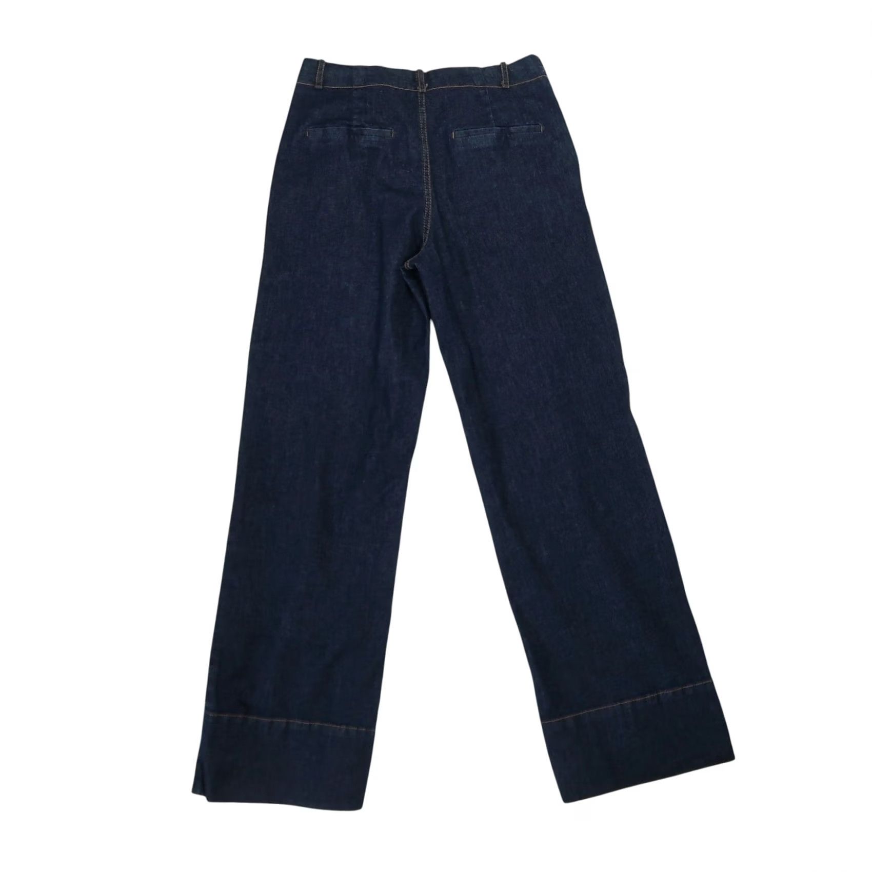 Zara VINTAGE Zara Dark Wash Blue Denim Mid Rise Wide Leg Jeans M Size 32" / US 10 / IT 46 - 3 Thumbnail