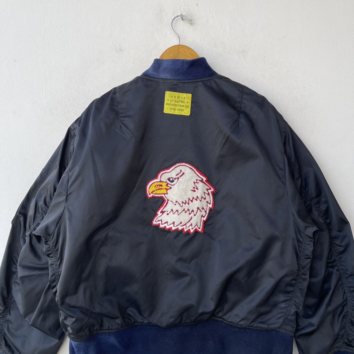 Buzz Rickson's 90s Ping Pong France Eagle Chenille Patch MA-1 Bomber Jacket Size US M / EU 48-50 / 2 - 11 Thumbnail