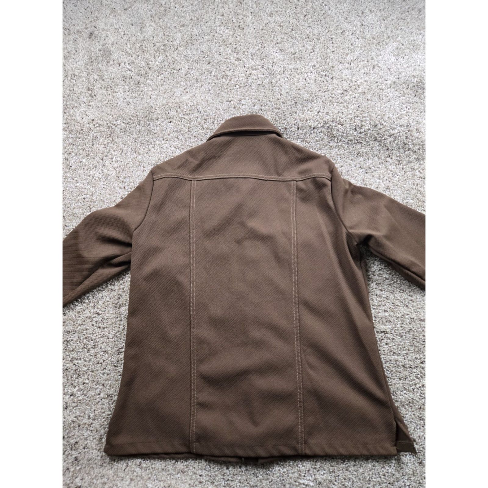 CO VINTAGE Tobias Shirt XL Mens Brown 1970s A-1 Kotzin Co Disco Pearl Snap Button-Front Polyester Jacket Size US XL / EU 56 / 4 - 7 Thumbnail