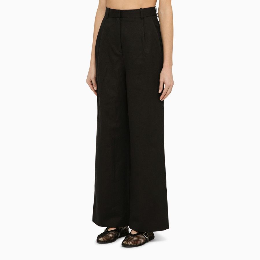 Loulou de Saison o1d2blof0824 Cotton And Linen Trouser in Black Size 28" / US 6 / IT 42 - 3 Thumbnail