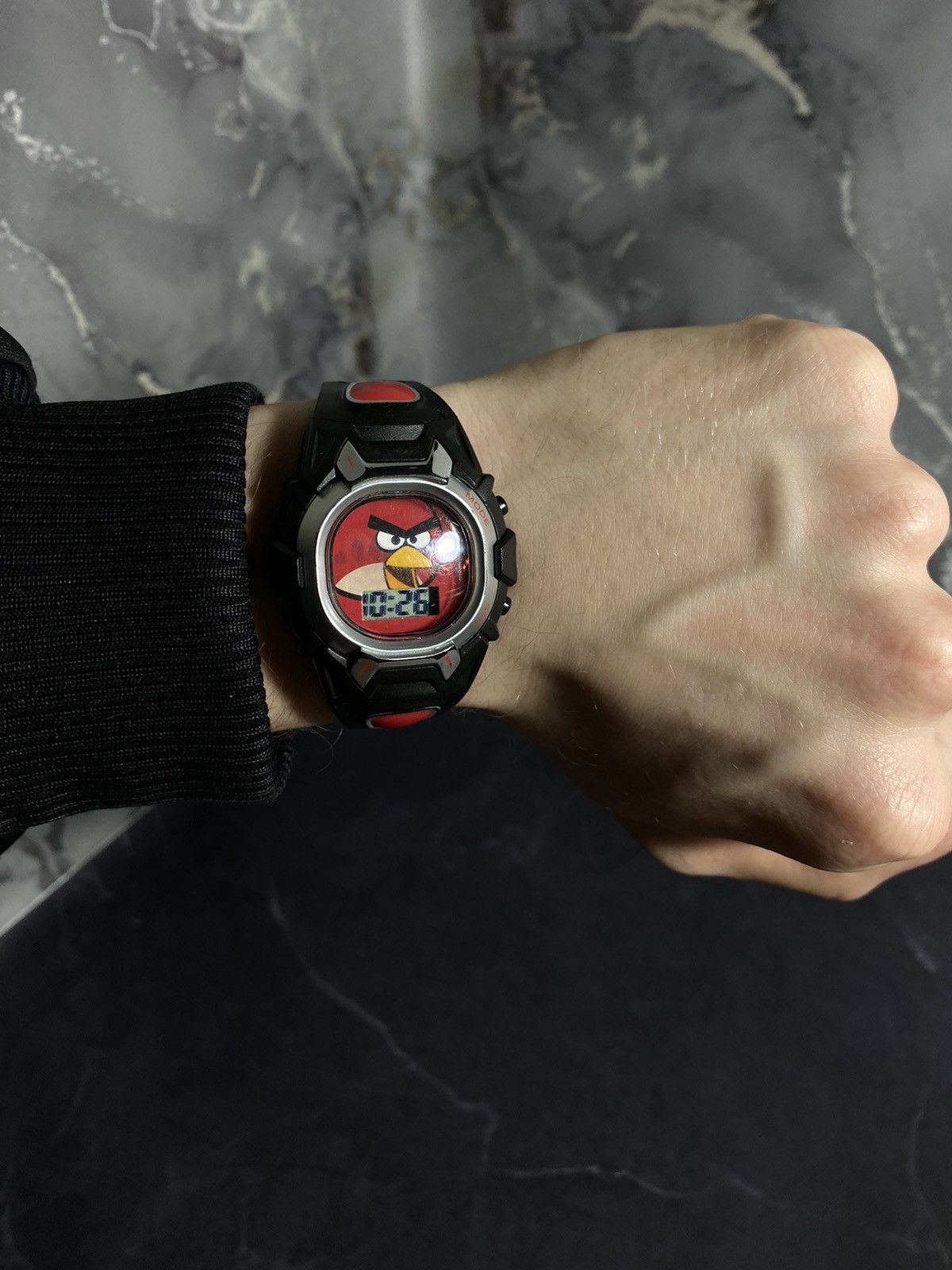 Vintage Angry Birds Digital Watch Black Red Strap Japanese Brand Size ONE SIZE - 1 Thumbnail
