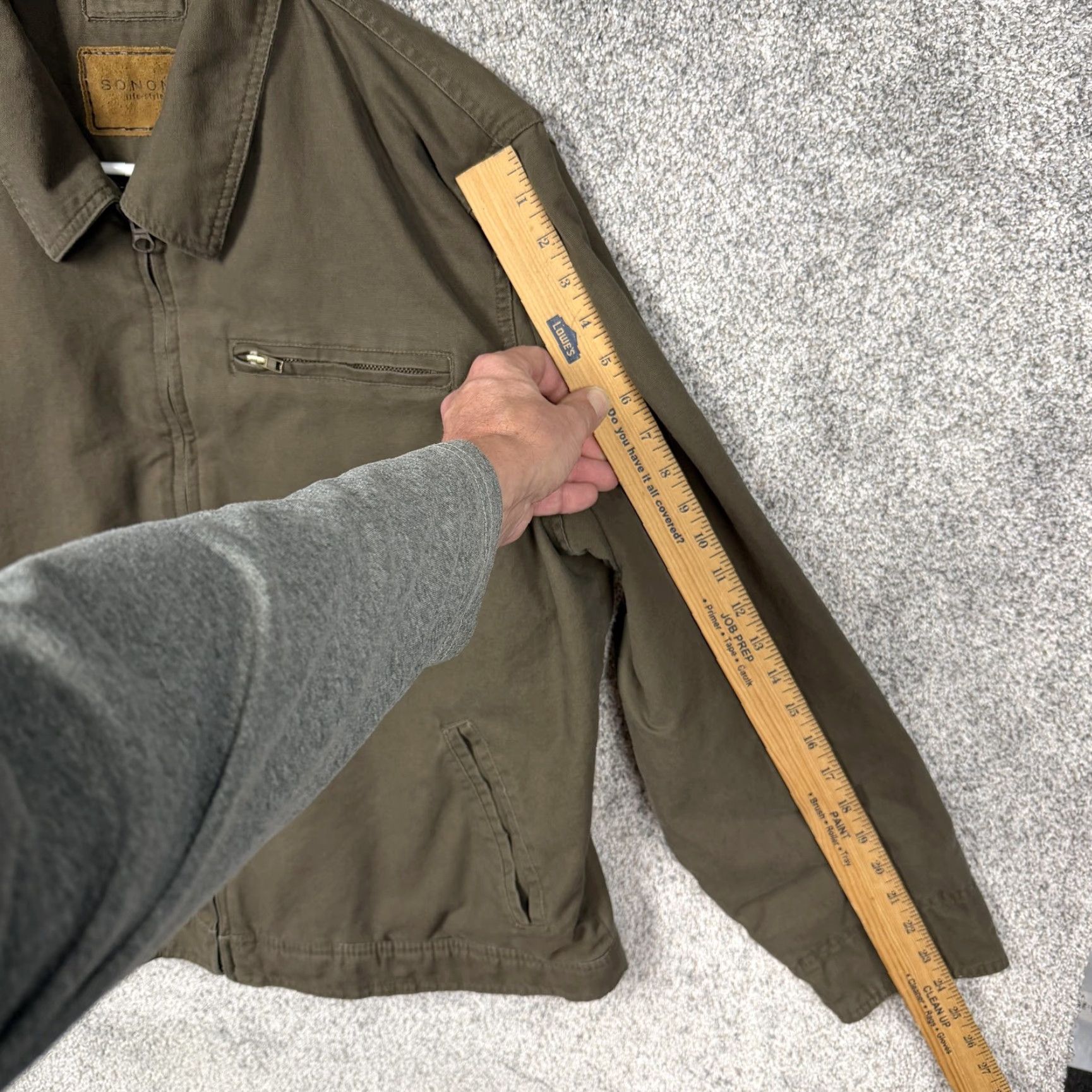 Vintage SONOMA life+style Bomber Jacket Mens L Brown Canvas Fleece Lined Workwear Size US L / EU 52-54 / 3 - 3 Thumbnail
