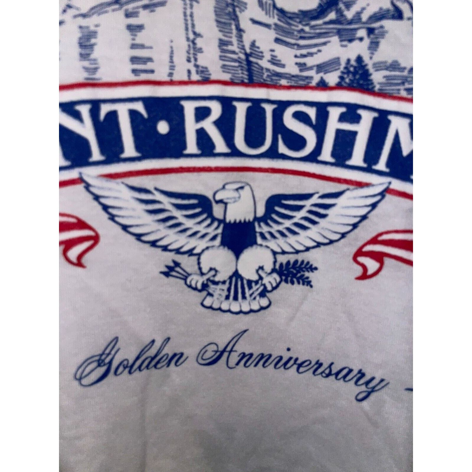 Jerzees Vintage Mount Rushmore Shirt Anniversary Graphic L White Tee Size US L / EU 52-54 / 3 - 8 Thumbnail