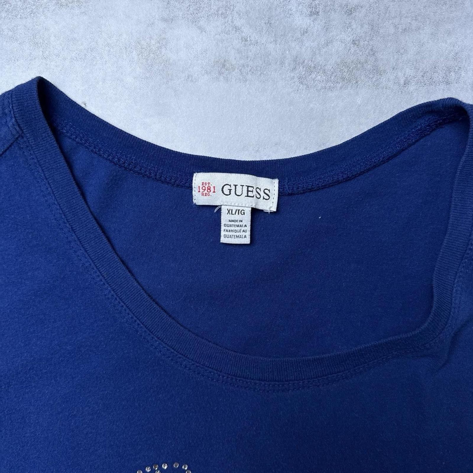 Guess Y2K Guess 00s Vintage Blue Rhinestones shirt Size US XL / EU 56 / 4 - 4 Thumbnail