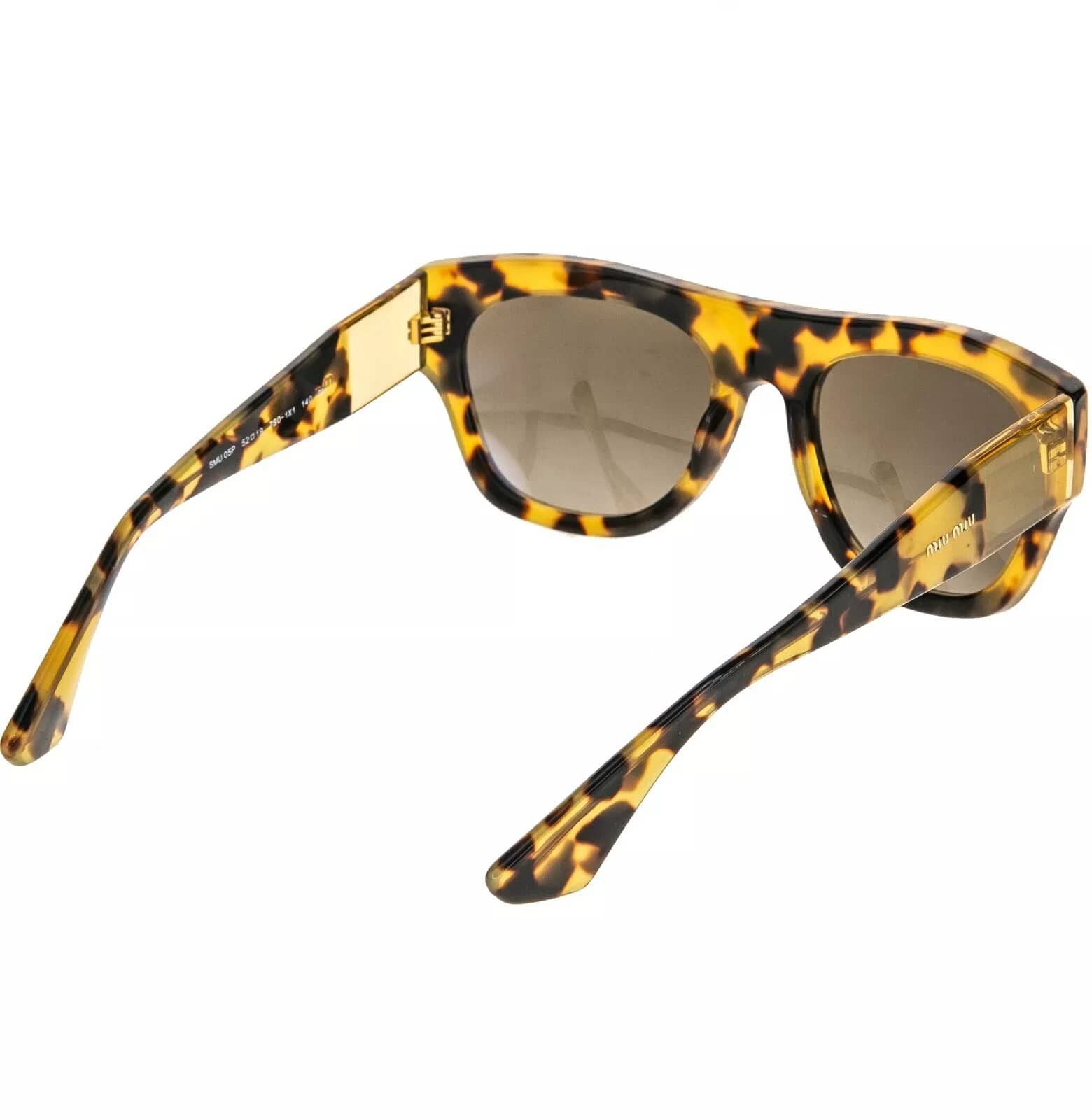 Miu Miu MIU MIU 05P Bold ECLAT Chunky Sunglasses MU05PS Brown Havana Size ONE SIZE - 7 Thumbnail