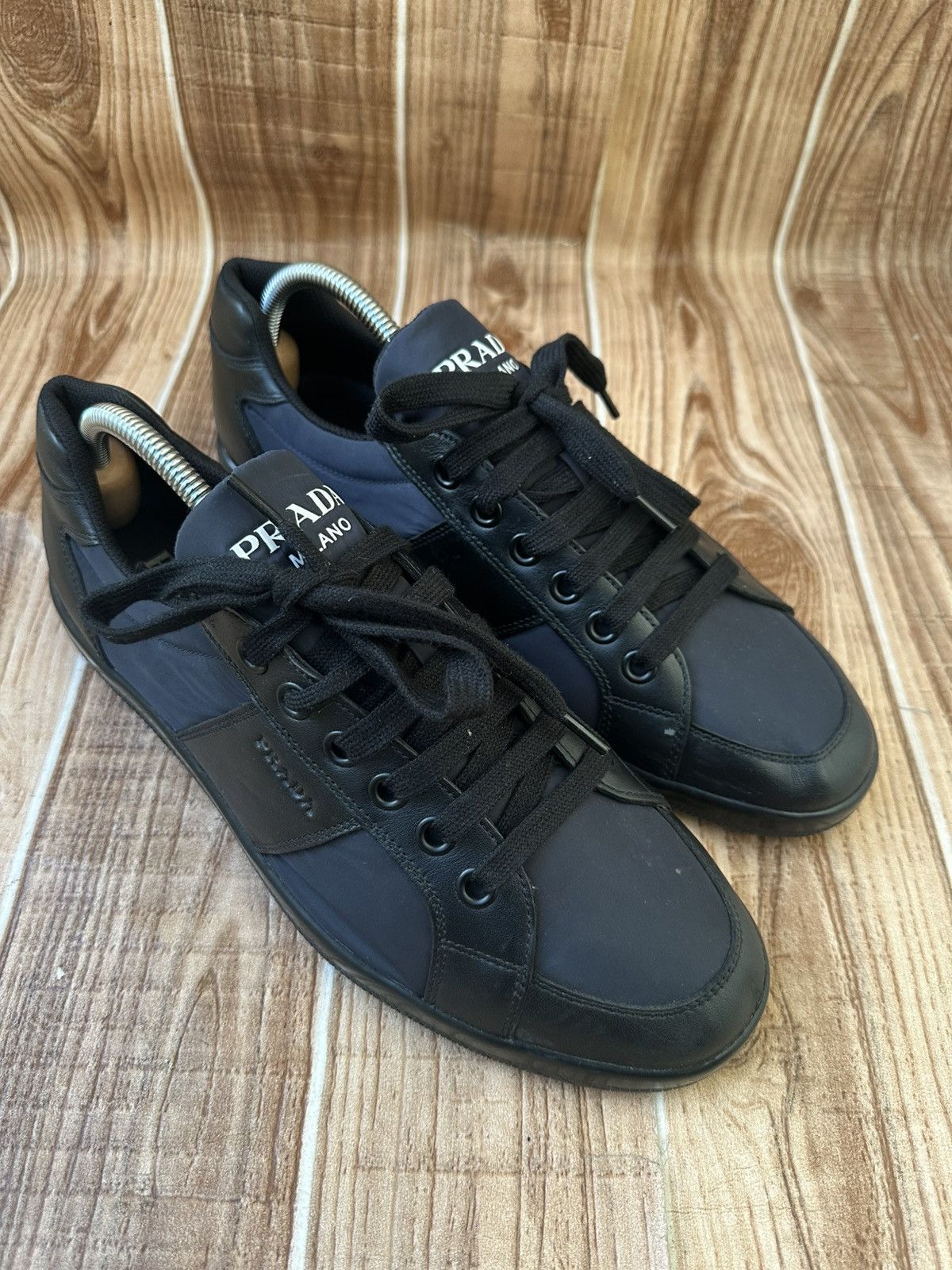 Prada Prada Men’s Nylon-Spazzolato Leather Sneaker Lowtops Size US 10 / EU 43 - 2 Thumbnail