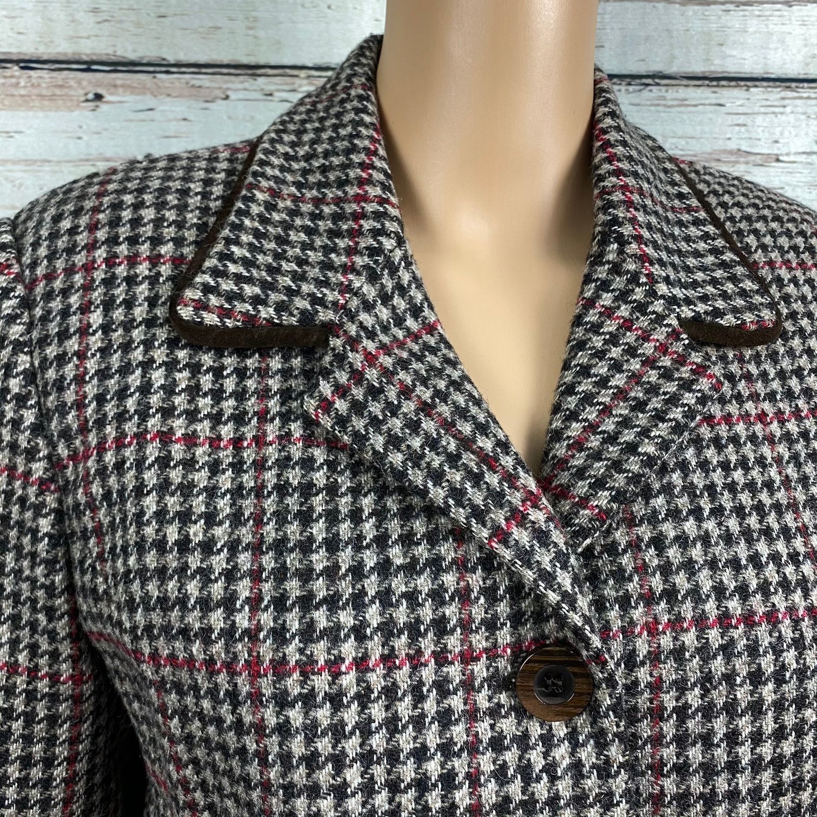 Other VTG David N Brown Herringbone Equestrian Blazer 6 Wool Size M / US 6-8 / IT 42-44 - 2 Thumbnail