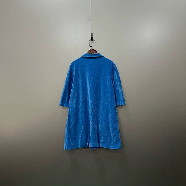 Gucci Blue velvet printed logo half-zipper dress 2503-Nexta - www.skdojo.org
