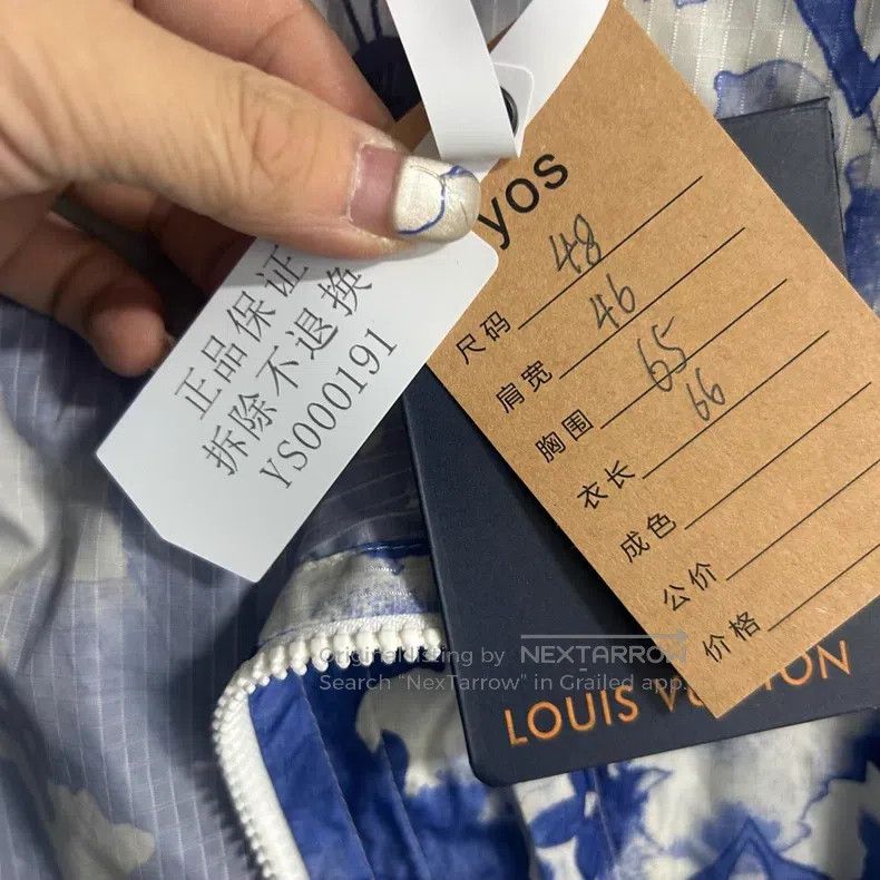 Louis Vuitton Louis Vuitton Blue and White Ink Full Logo Zip Jacket Size US M / EU 48-50 / 2 - 5 Thumbnail