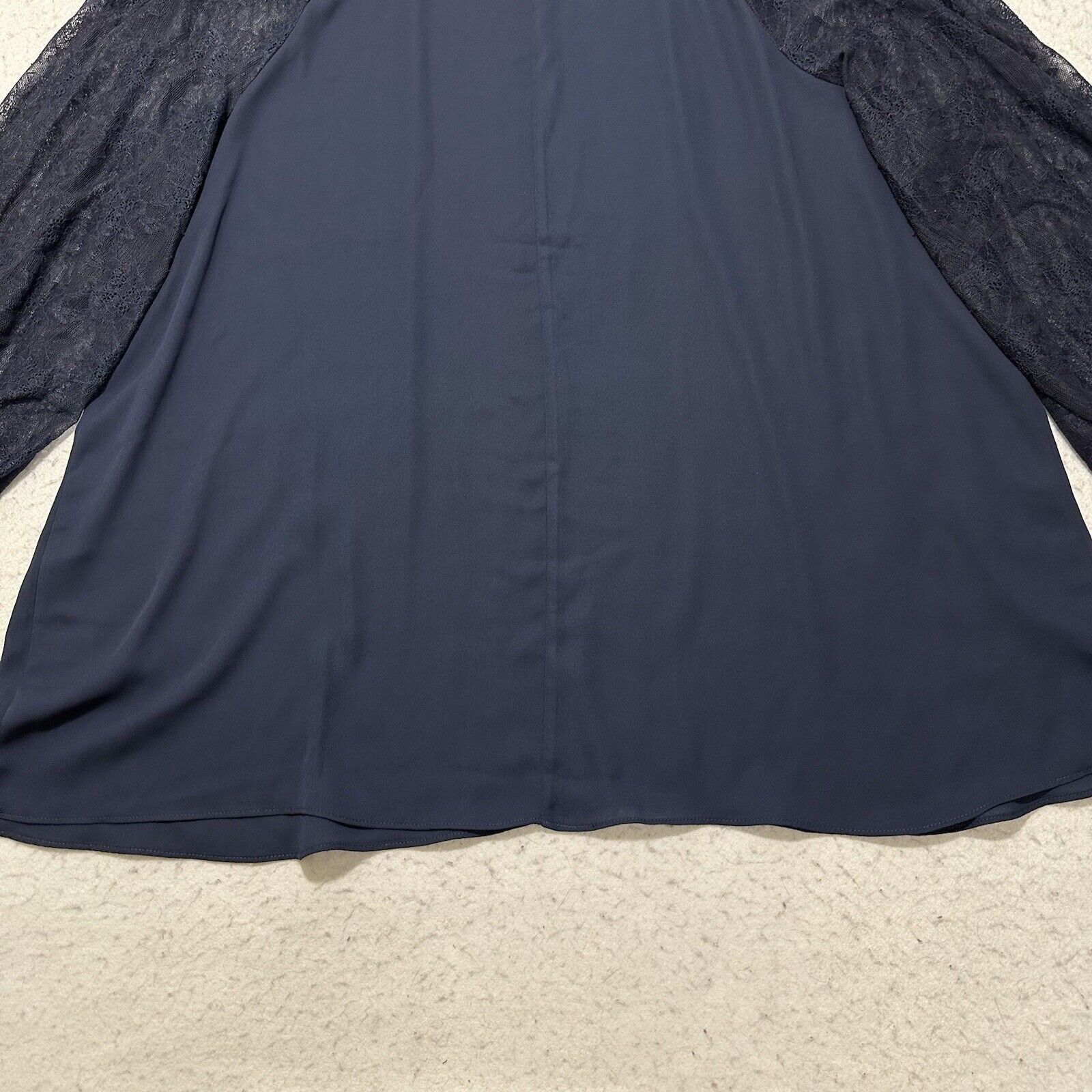 Other Est 1946 18/20W Navy Blue V-Neck Lightweight Blouse Top Size XXL / US 16-18 / IT 52-54 - 8 Thumbnail