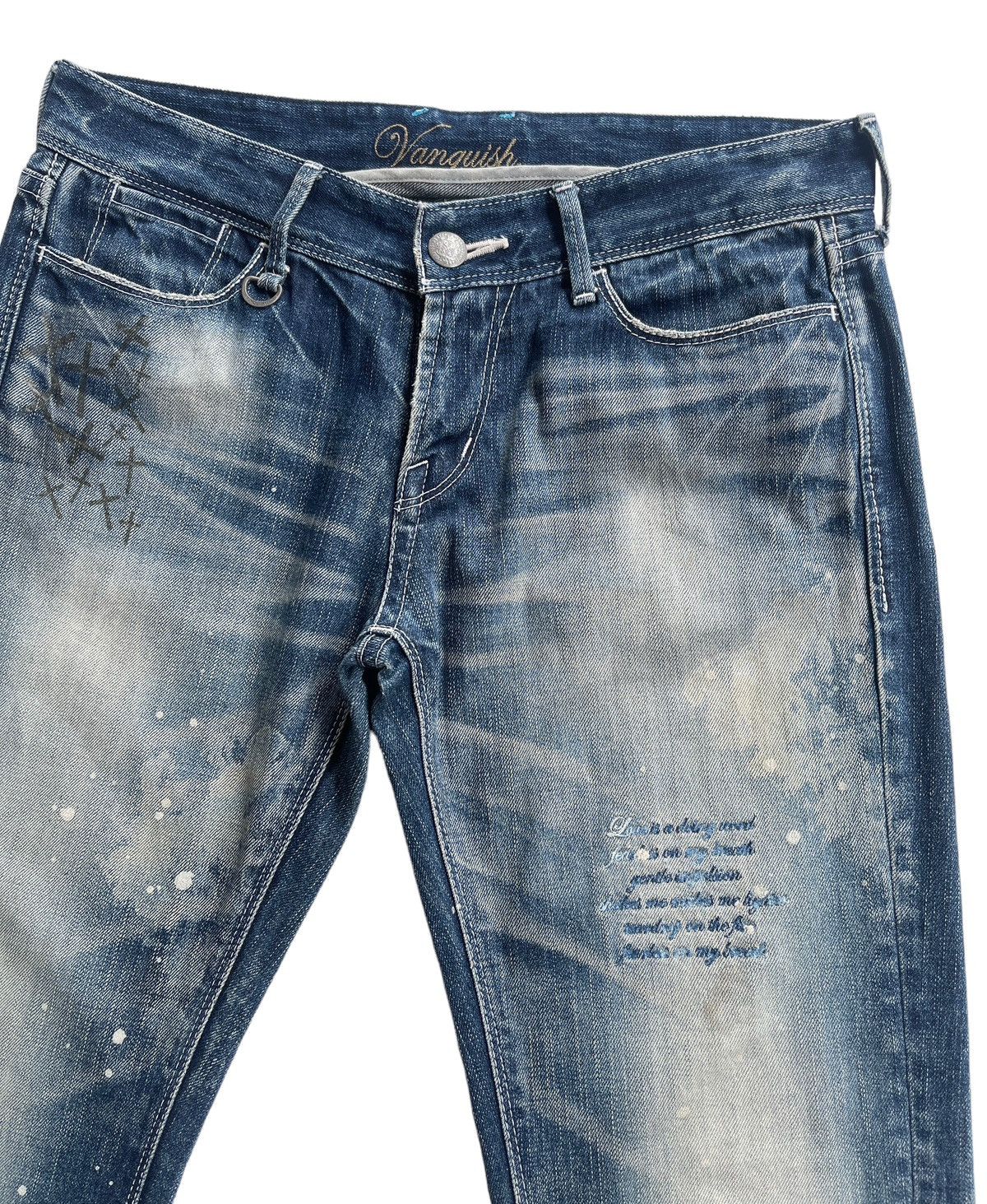 Vanquish Vanquish Japan Rusty Paint Splatted Denim Size US 33 - 7 Thumbnail