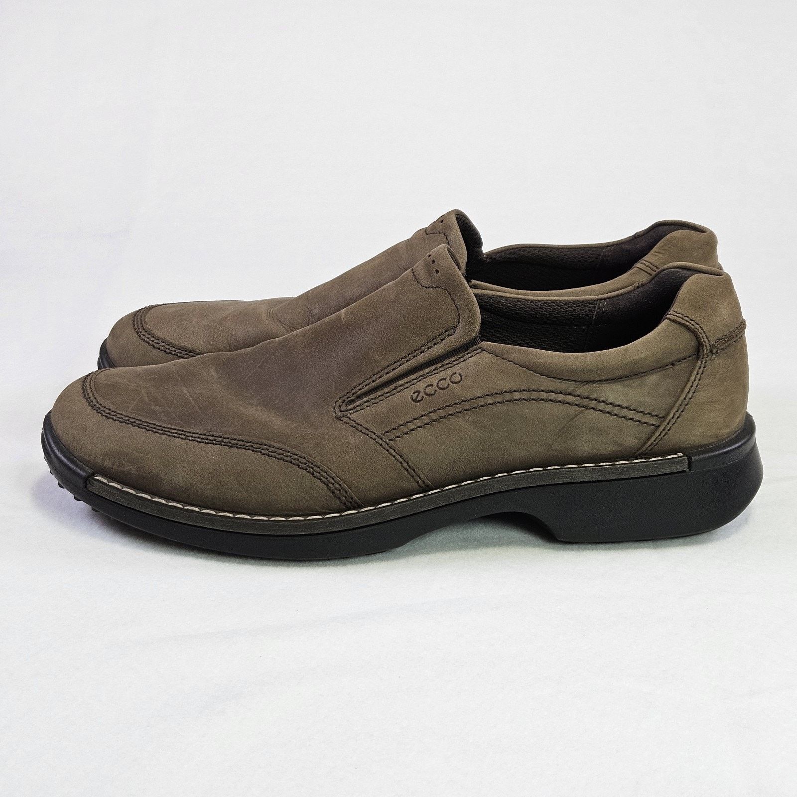 Ecco ECCO Fusion Loafer Apron Toe Slip On Nubuck Leather Mocs Size US 14 / EU 47 - 7 Thumbnail