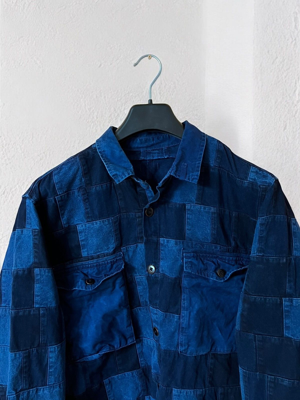 Handmade × Vintage VINTAGE PATCHWORK DENIM SHIRT JACKET OVERSHIRT JEAN y2k Size US L / EU 52-54 / 3 - 3 Thumbnail