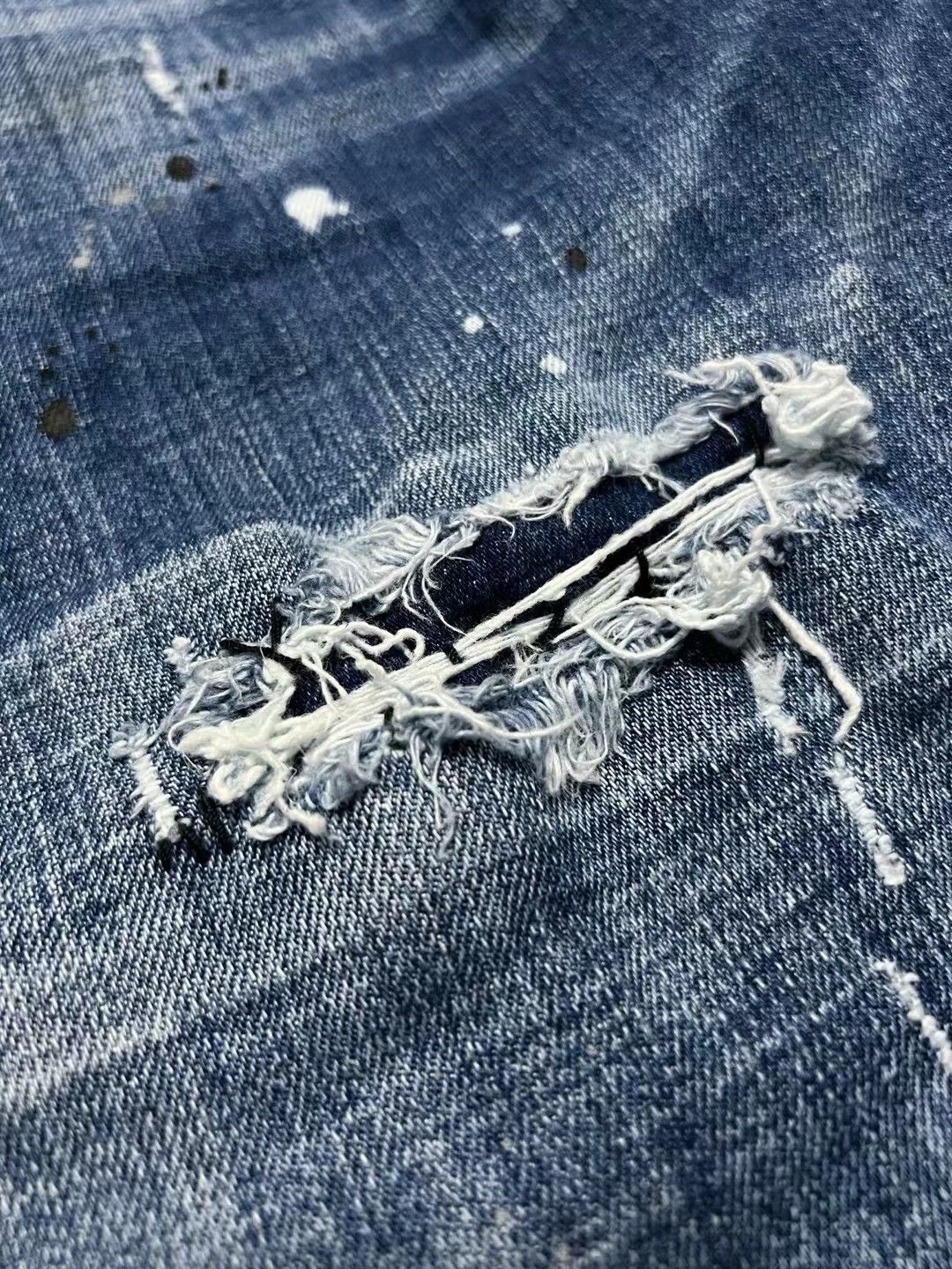 Dsquared2 DSQUARED2 BIG BROTHER Relaxed Blue Washed Patched 9Jeans Size US 28 / EU 44 - 4 Thumbnail