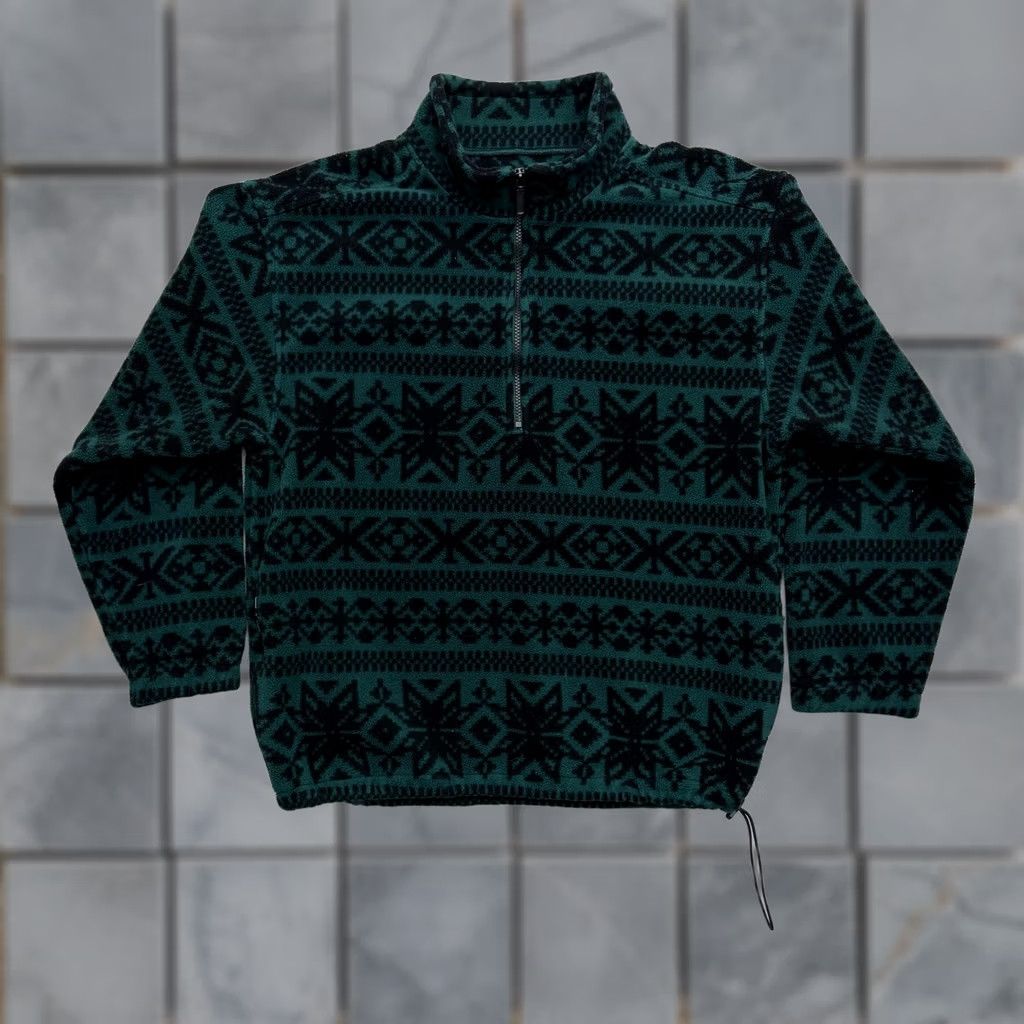 Eddie Bauer VINTAGE Eddie Bauer Sweater Fleece Pullover Mens M Green Fair Isle 1/4 Zip - Mock Neck, Long Sleeve, Zip, Pockets, Activewear, Casual Mens Size US M / EU 48-50 / 2 - 1 Thumbnail