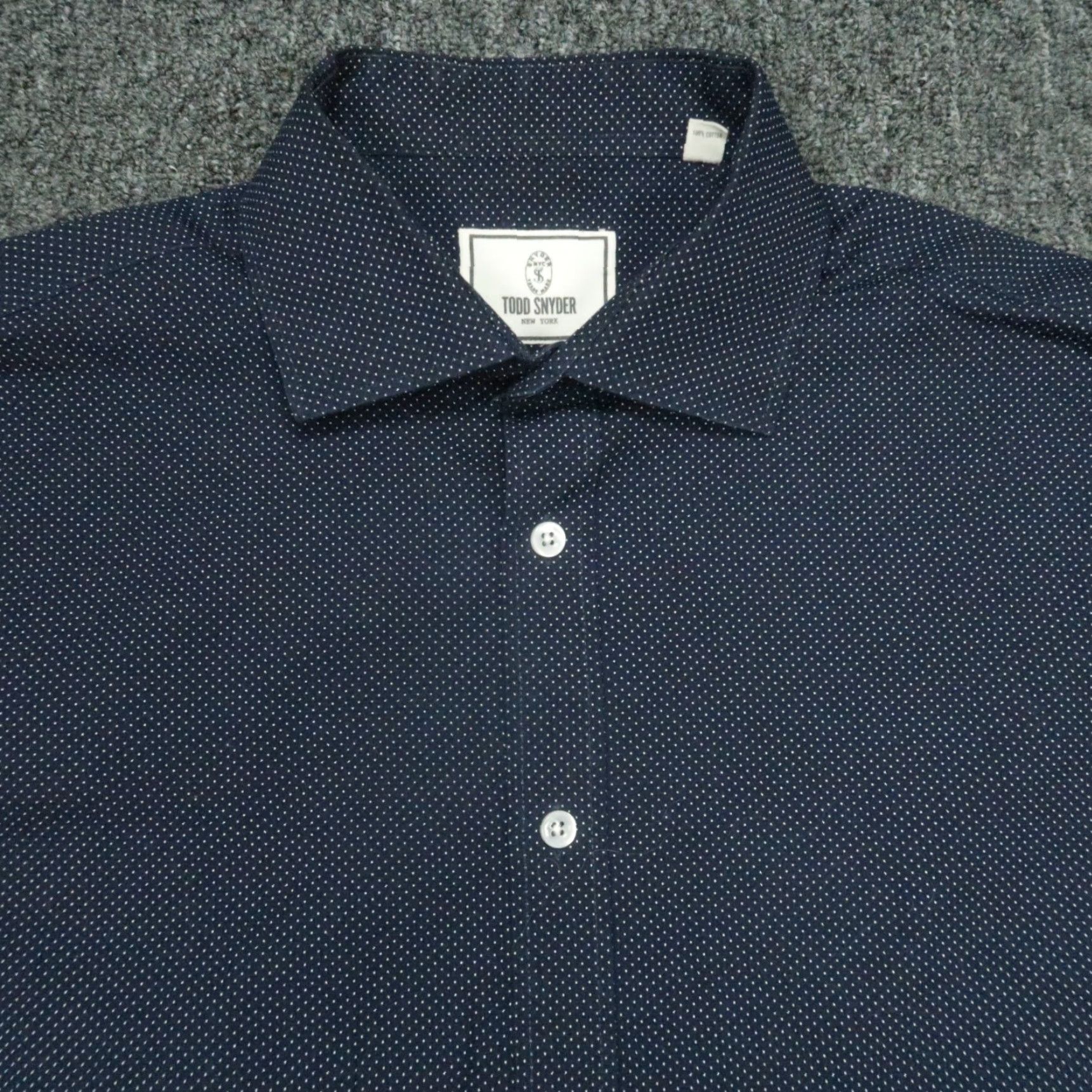 Todd Snyder Todd Snyder Dress Shirt Mens Large 16.5 Blue Polka Dot Long Sleeve Button-Up Size US L / EU 52-54 / 3 - 2 Thumbnail
