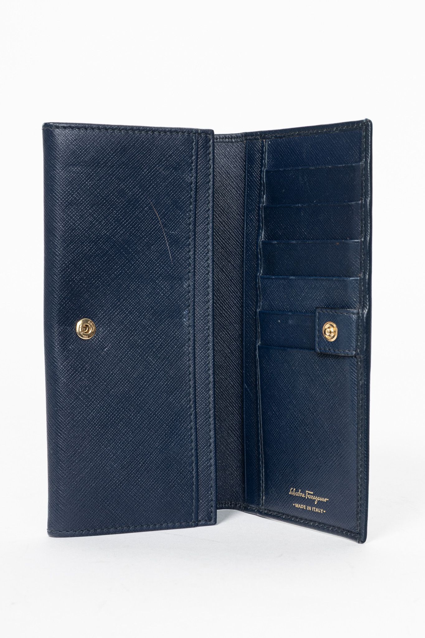 Salvatore Ferragamo Salvatore Ferragamo Saffiano Leather Gancini Wallet Size ONE SIZE - 8 Thumbnail