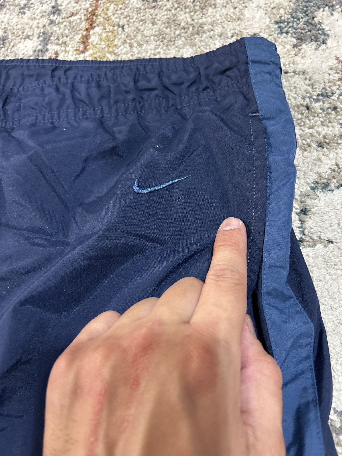 Nike Vintage Y2K Nike Navy Blue Wide Leg Track Pants Size US 32 / EU 48 - 4 Thumbnail