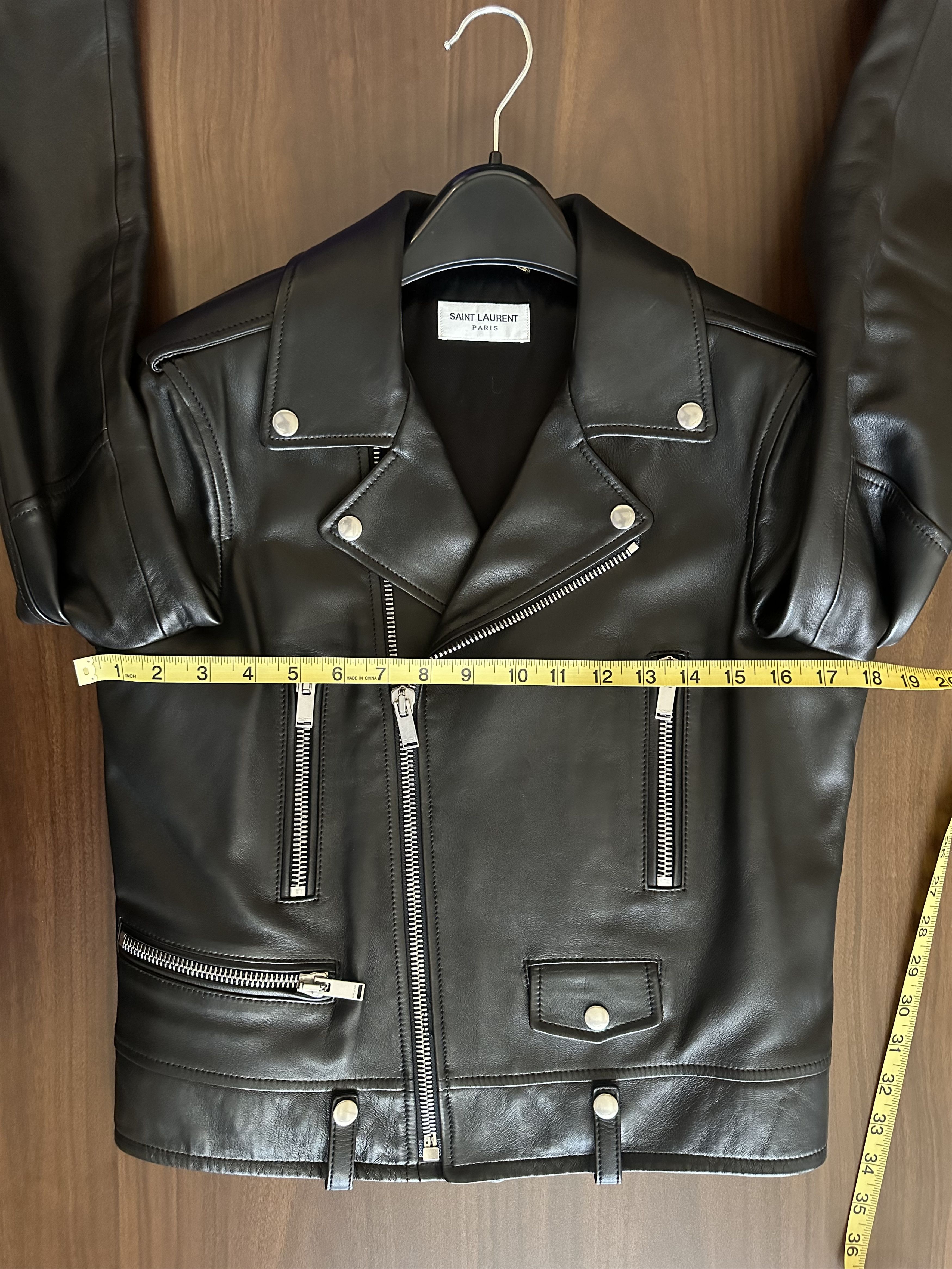 Saint Laurent Paris Women's Leather Biker Jacket Size M / US 6-8 / IT 42-44 - 13 Thumbnail
