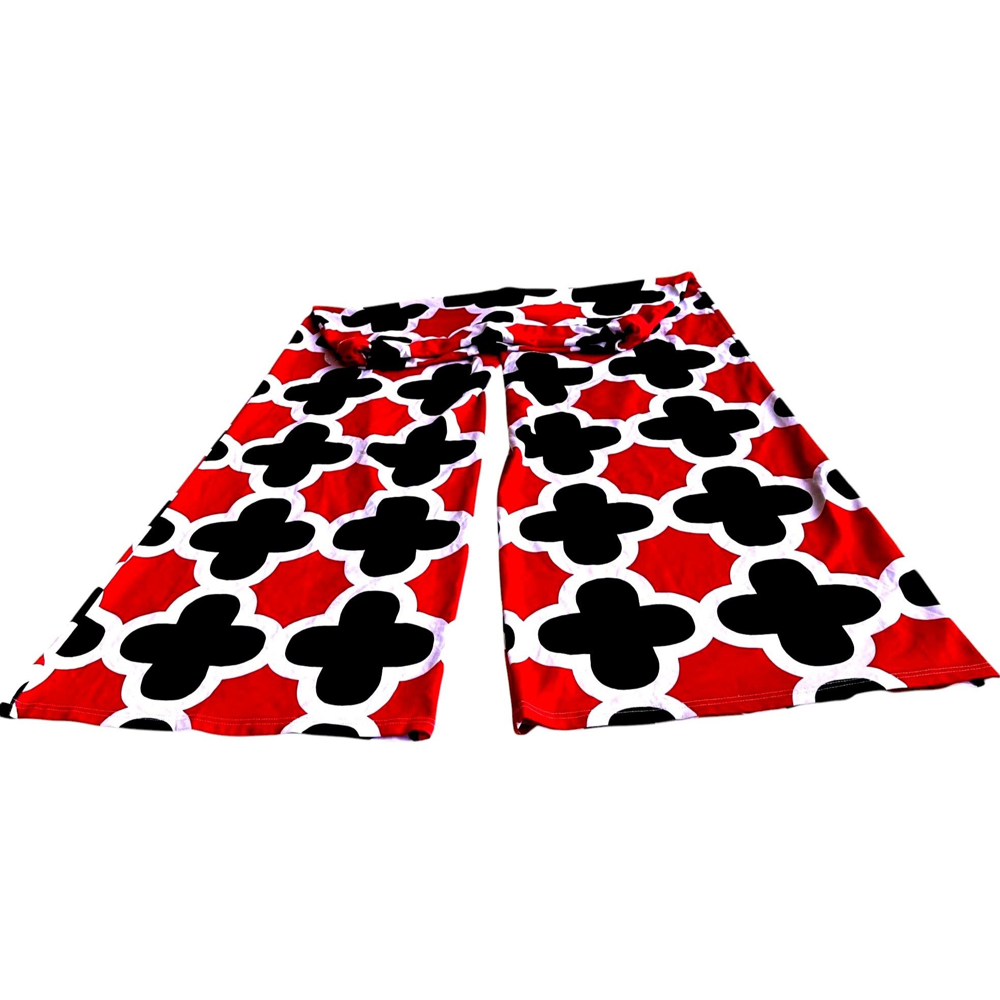 Vintage Polly Wolly Doodle Pants XL Red Black White Wide Legs Elasti Size 31" - 4 Thumbnail
