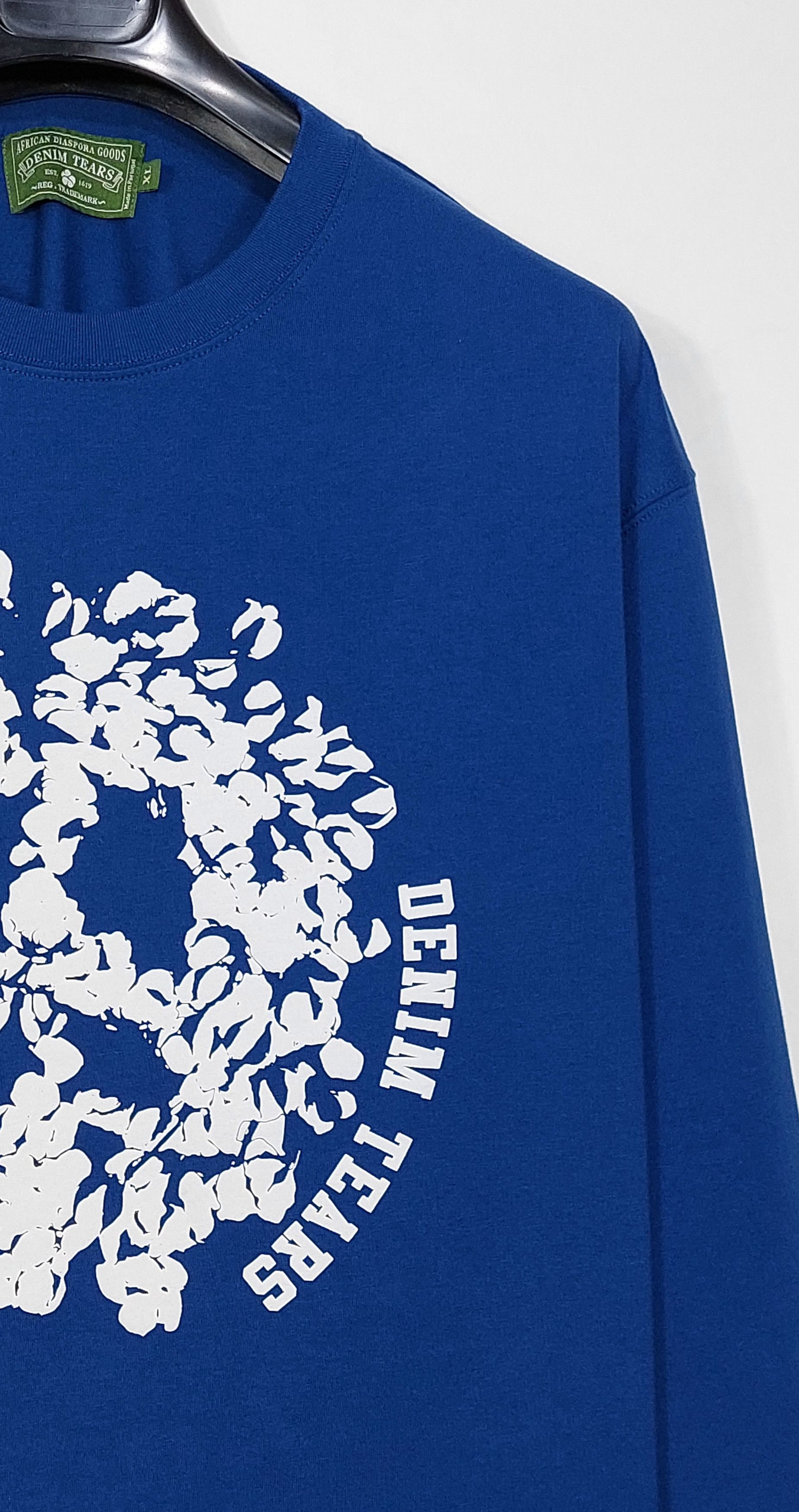 DENIM TEARS peace wreath long sleeve tshirt - blue XL Size US XL / EU 56 / 4 - 8 Thumbnail