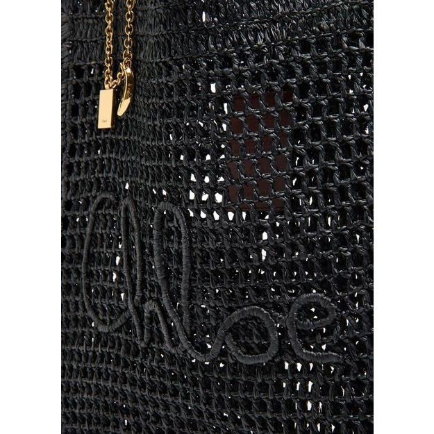 Chloe Chloe Summer Banana Black Raffia Crochet Tote Bag New & Auth Size ONE SIZE - 6 Thumbnail