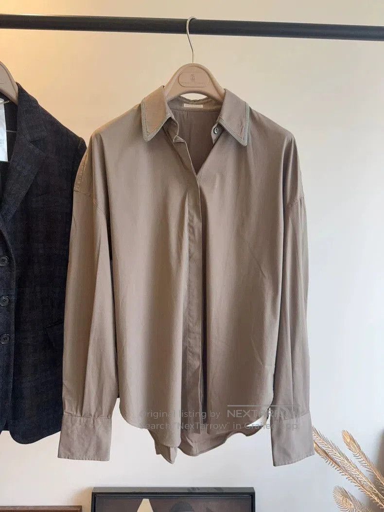 Brunello Cucinelli Brunello Cucinelli Stretch Cotton Shirt. Size US M / EU 48-50 / 2 - 2 Thumbnail