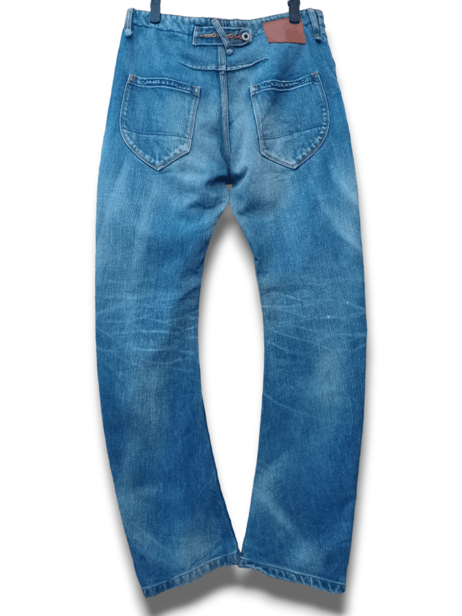 Japanese Brand Vintage Japanese Brand Buckle Back Distressed Curve Jeans Size US 31 - 2 Thumbnail